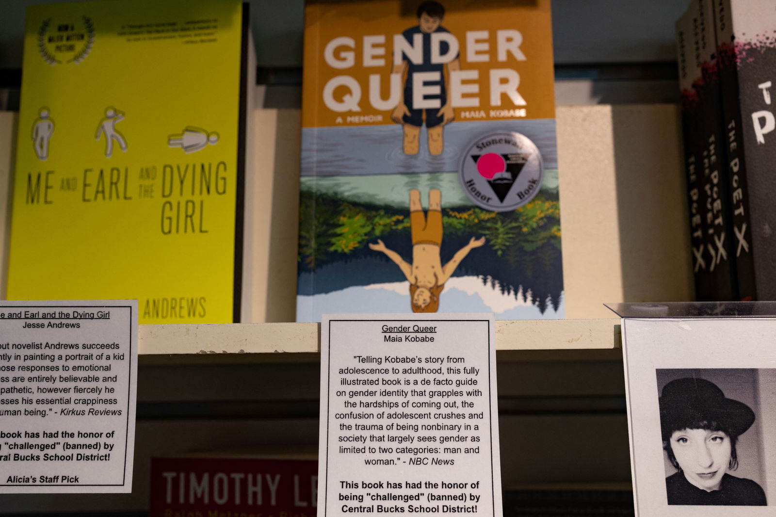 Books that have been challenged by the Central Bucks School District are displayed for sale at the Doylestown Bookshop in Doylestown, Pennsylvania, U.S., April 7, 2023. REUTERS/Hannah Beier