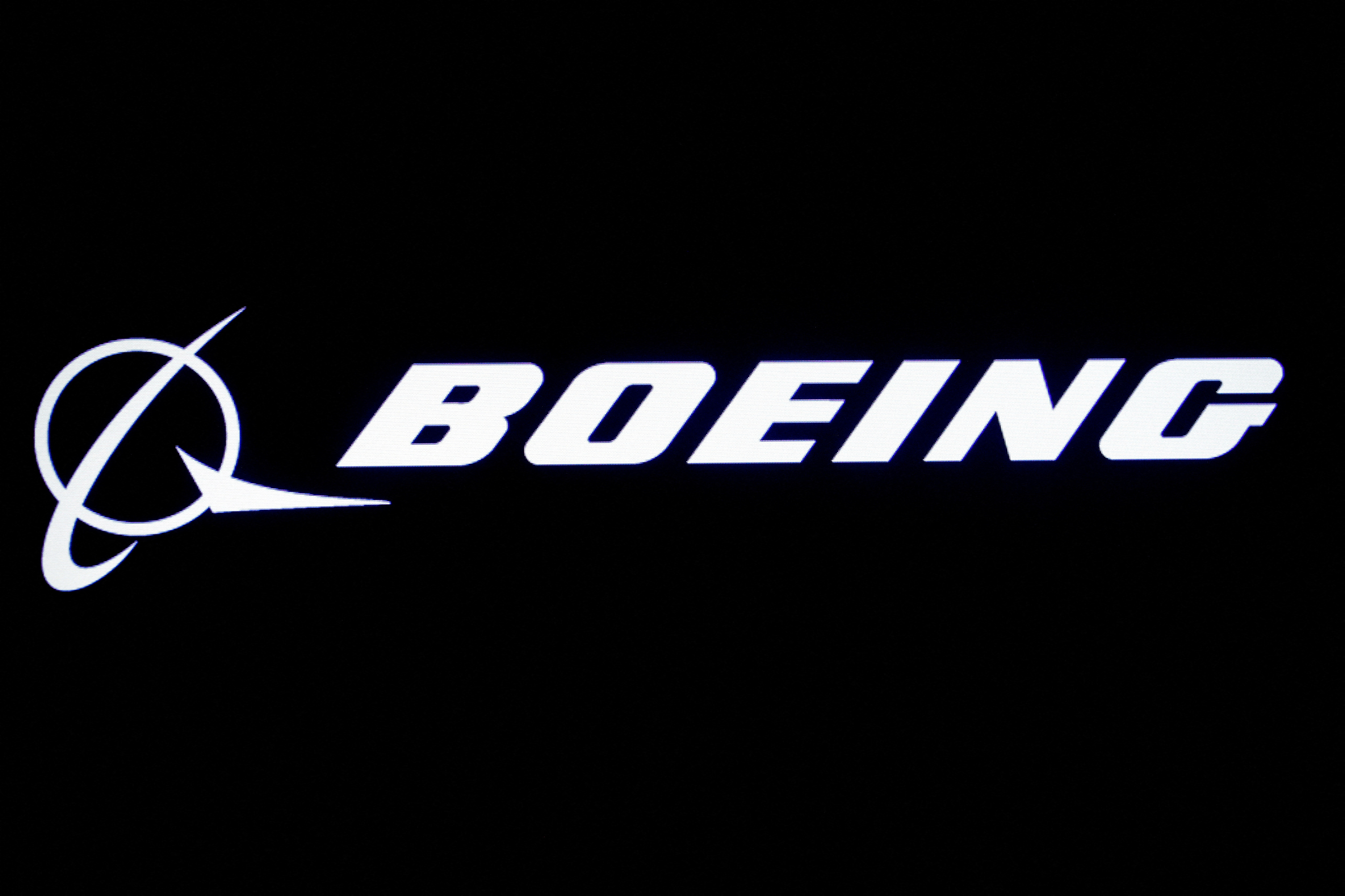 The Boeing logo is displayed on a screen, at the New York Stock Exchange (NYSE) in New York, U.S., August 7, 2019. REUTERS/Brendan McDermid/File Photo
