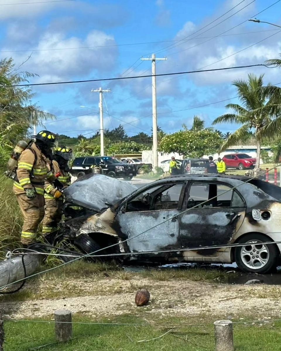 Responding firefighters immediately suppressed the vehicle fire.