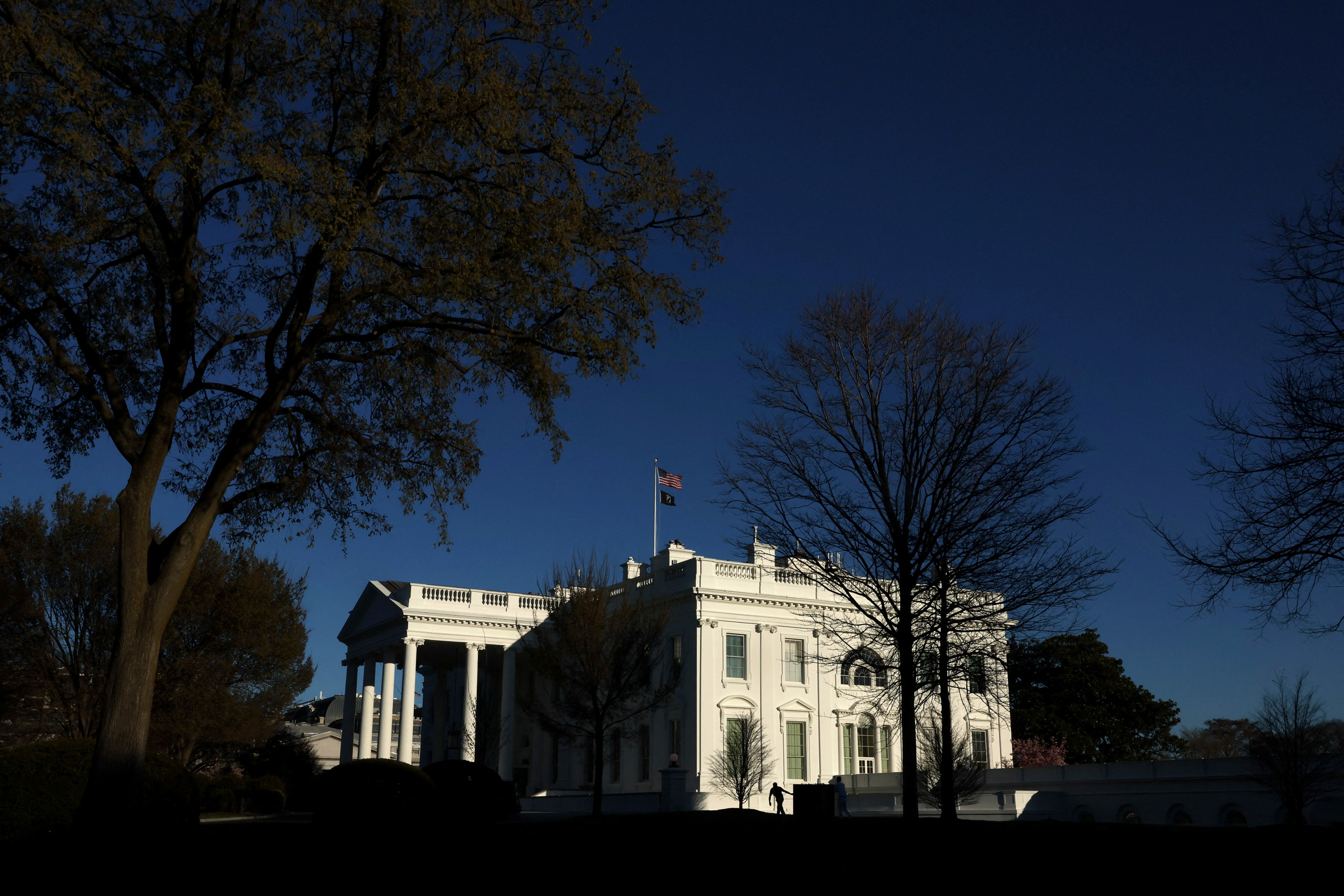 A view of the White House in the late afternoon in Washington, U.S., March 8, 2023. REUTERS/Leah Millis