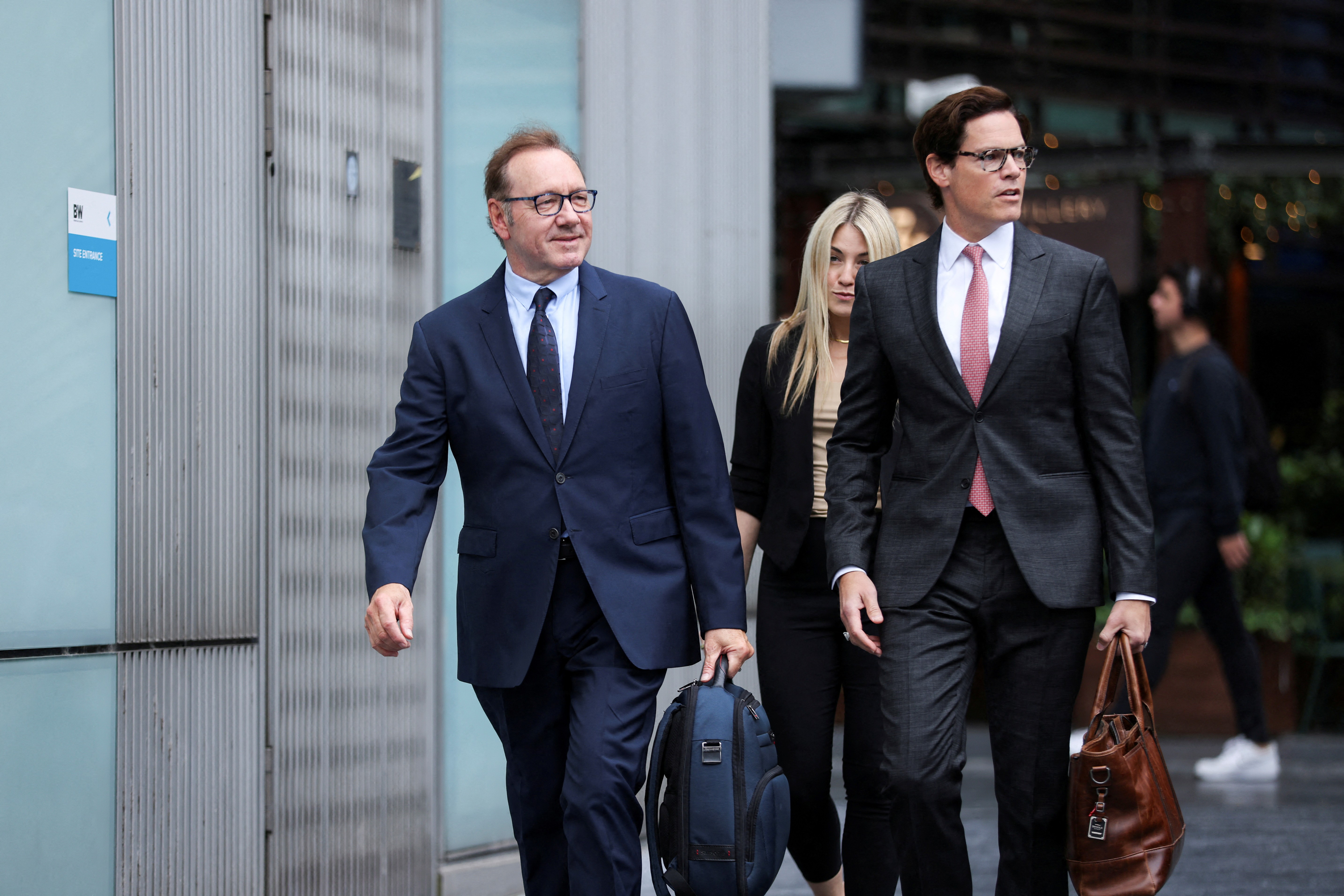 Actor Kevin Spacey walks outside Southwark Crown Court as his trial over charges related to allegations of sex offences continues, in London, Britain, July 14, 2023.