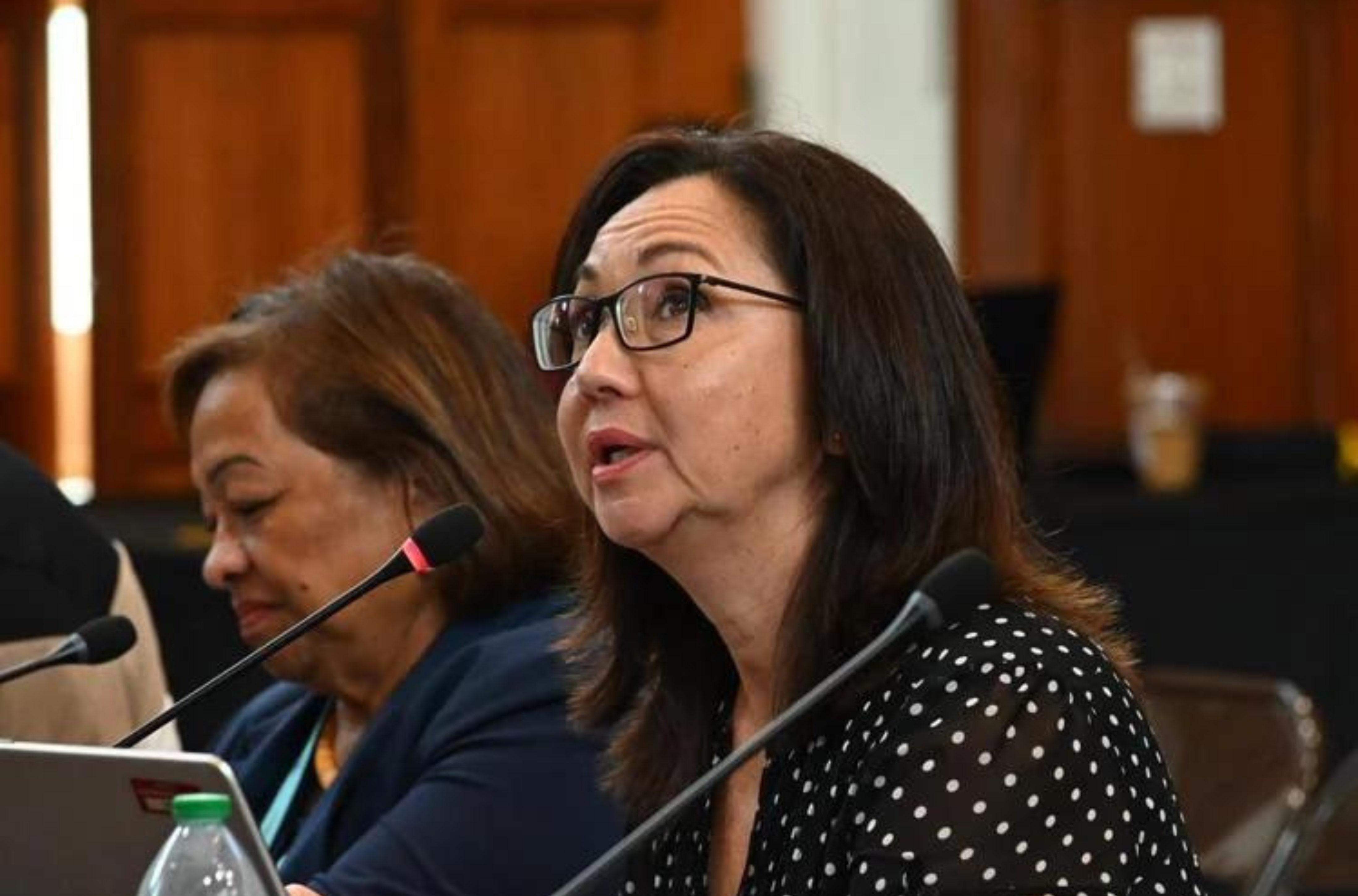 Yuka Hechanova, chief financial officer of the Guam Memorial Hospital Authority, testifies during a GMH budget hearing Wednesday, July 12, 2023, in the Public Hearing Room of the Guam Congress Building in Hagåtña.