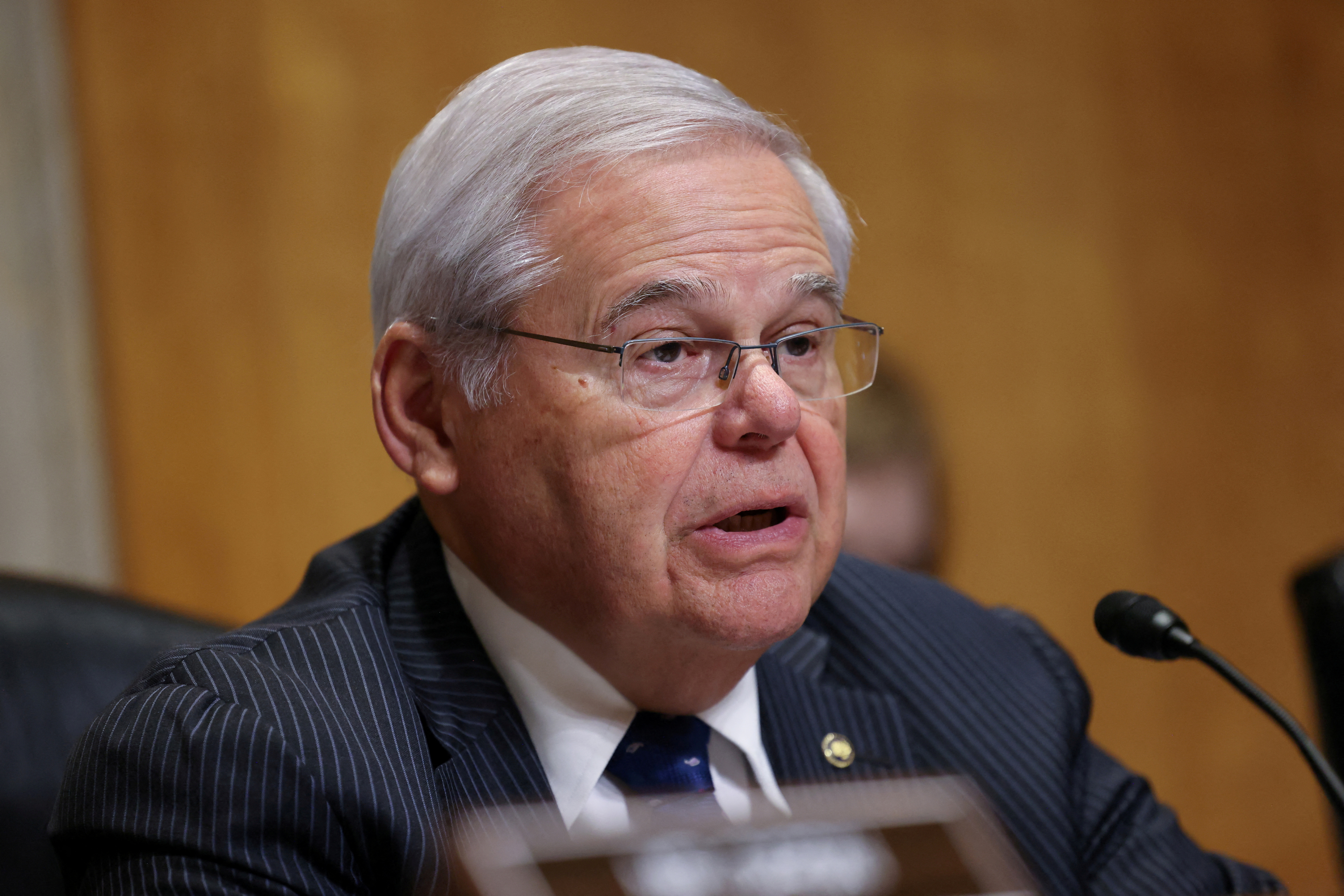 U.S. Senator Bob Menendez (D-NJ) speaks during a Senate Foreign Relations Committee hearing on Capitol Hill in Washington, U.S., May 31, 2023. REUTERS/Julia Nikhinson/File Photo