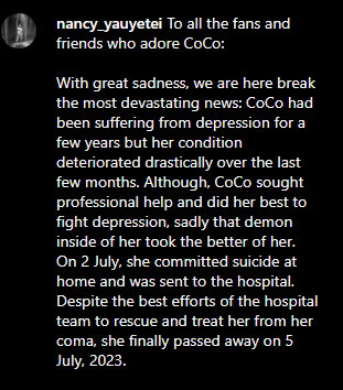 A post shared by Nancy Si Lin Lee (@nancy_yauyetei)