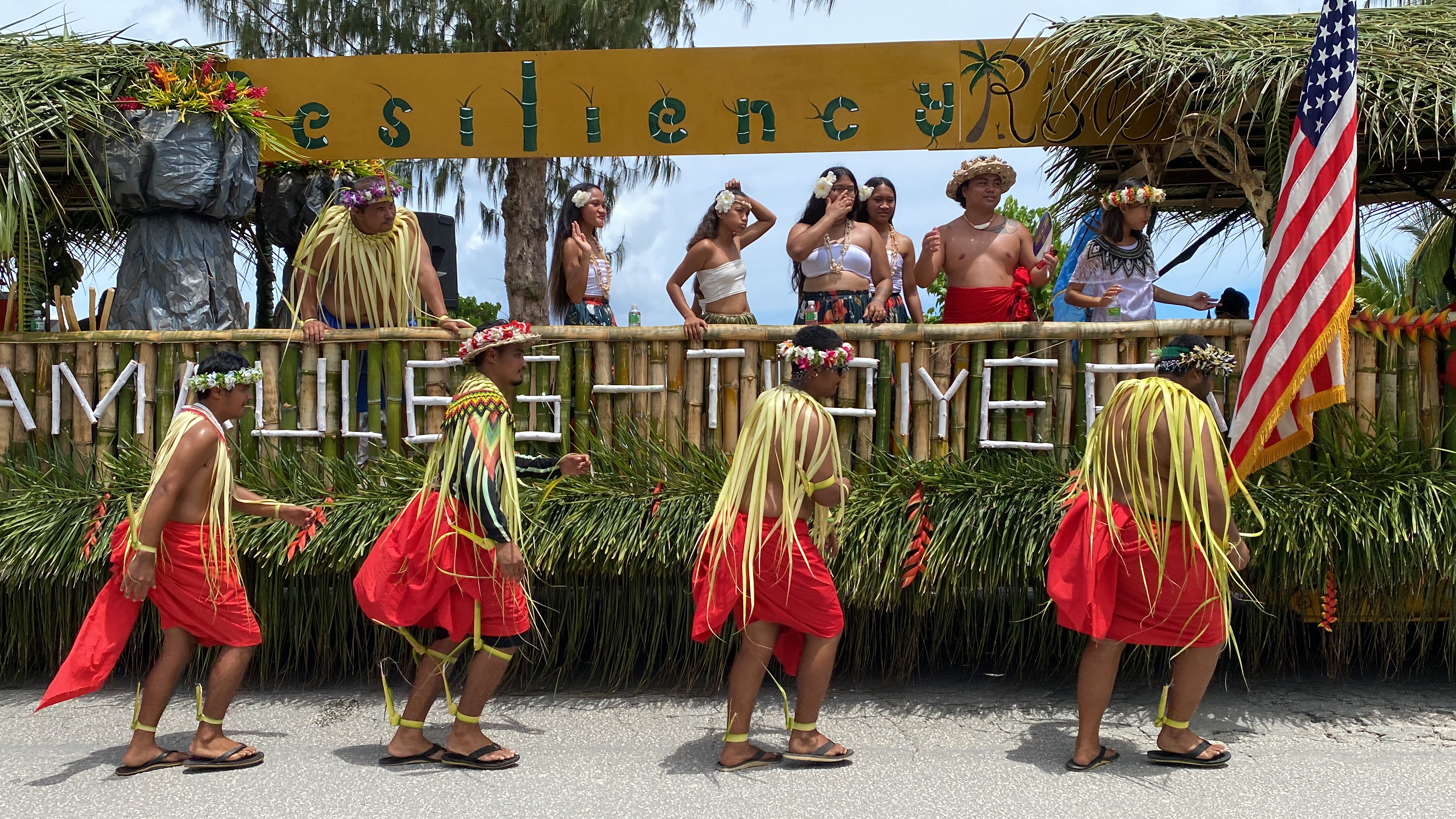 Refaluwasch dancers and other members of the Inafamauleg - Tipieew Affairs Offices take part in the parade.