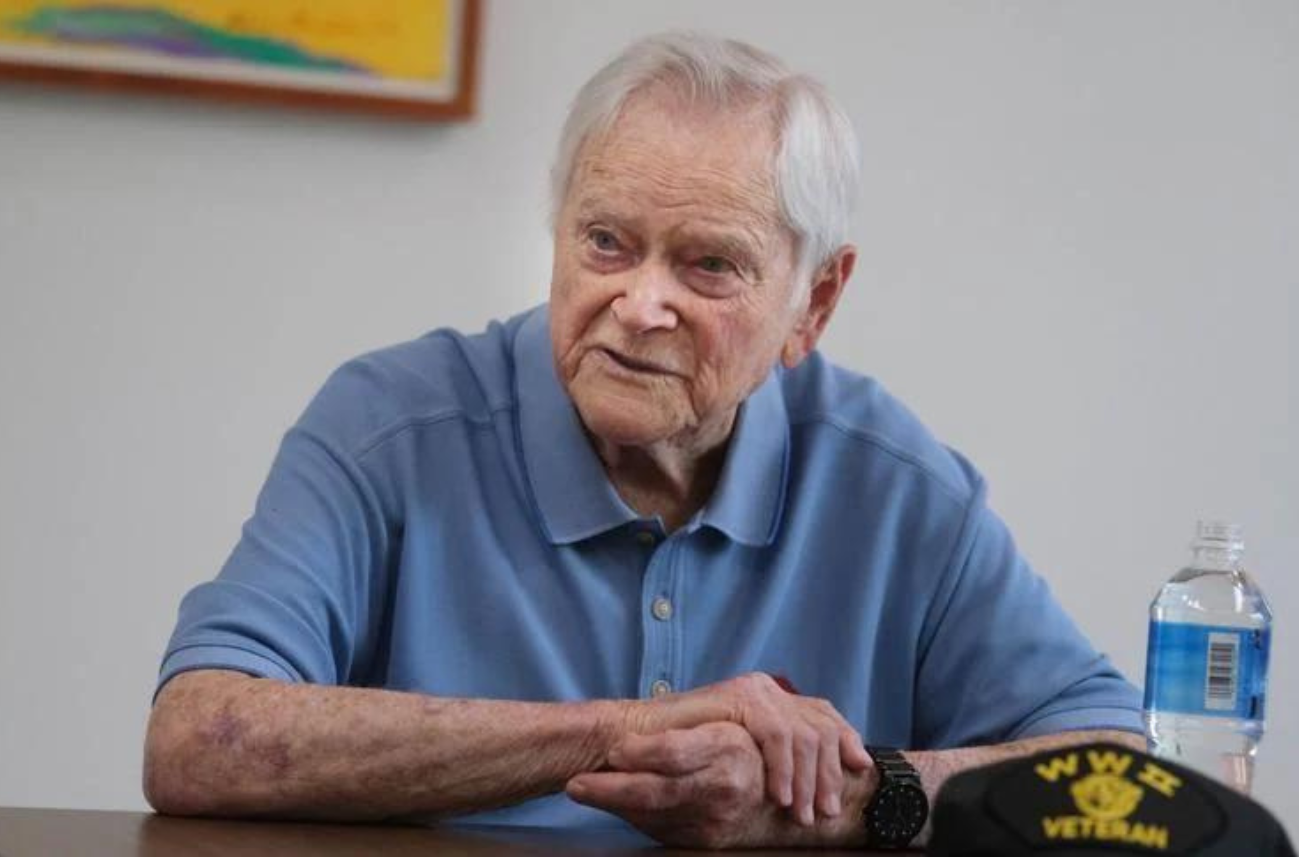 World War II veteran Irvin Ward, 98, recalls his time in Guam after American forces recaptured the island from the Japanese, during an interview with The Guam Daily Post on Thursday, July 20, 2023. 