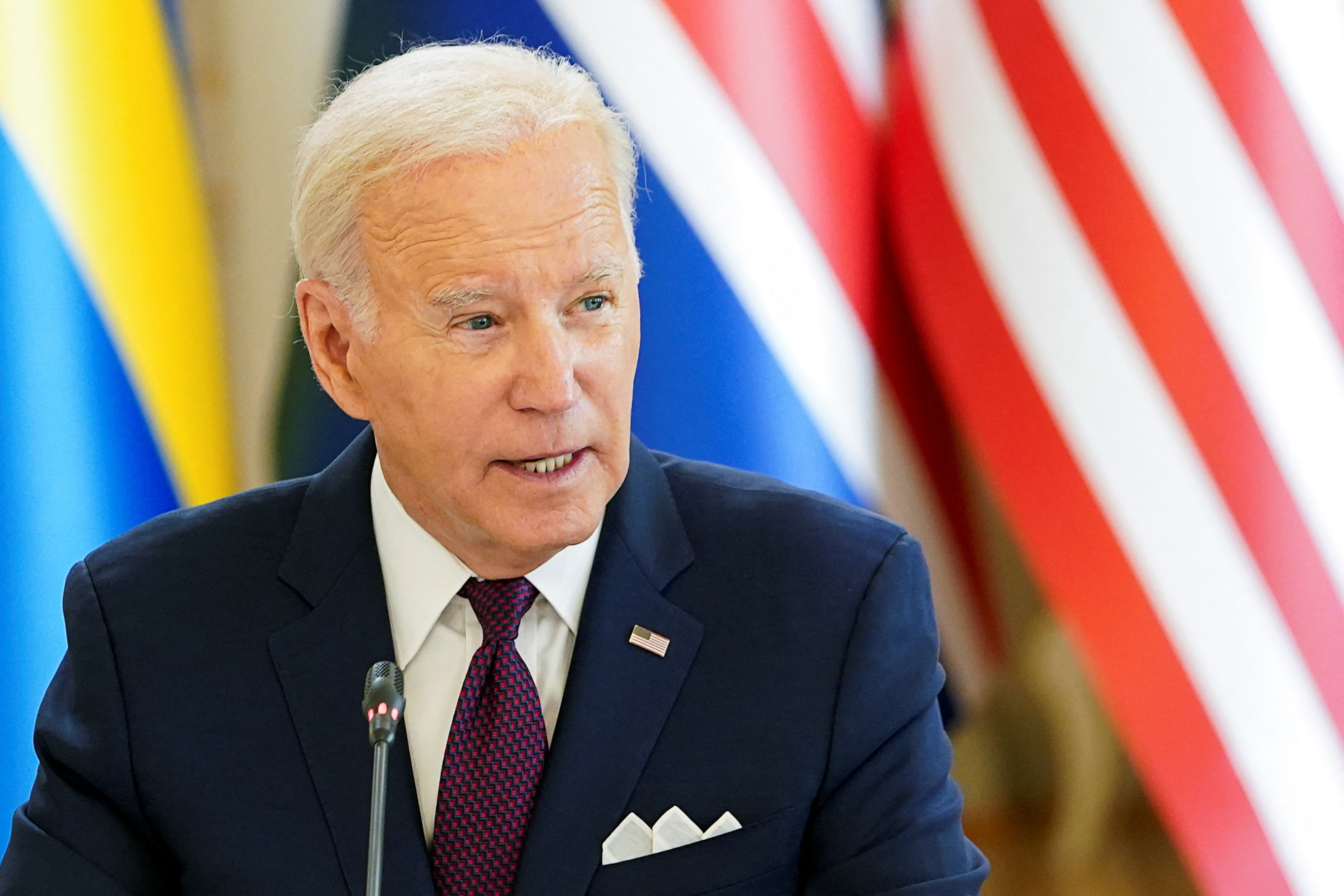 U.S. President Joe Biden attends a U.S.-Nordic Leaders meeting, in Helsinki, Finland, July 13, 2023. REUTERS/Kevin Lamarque
