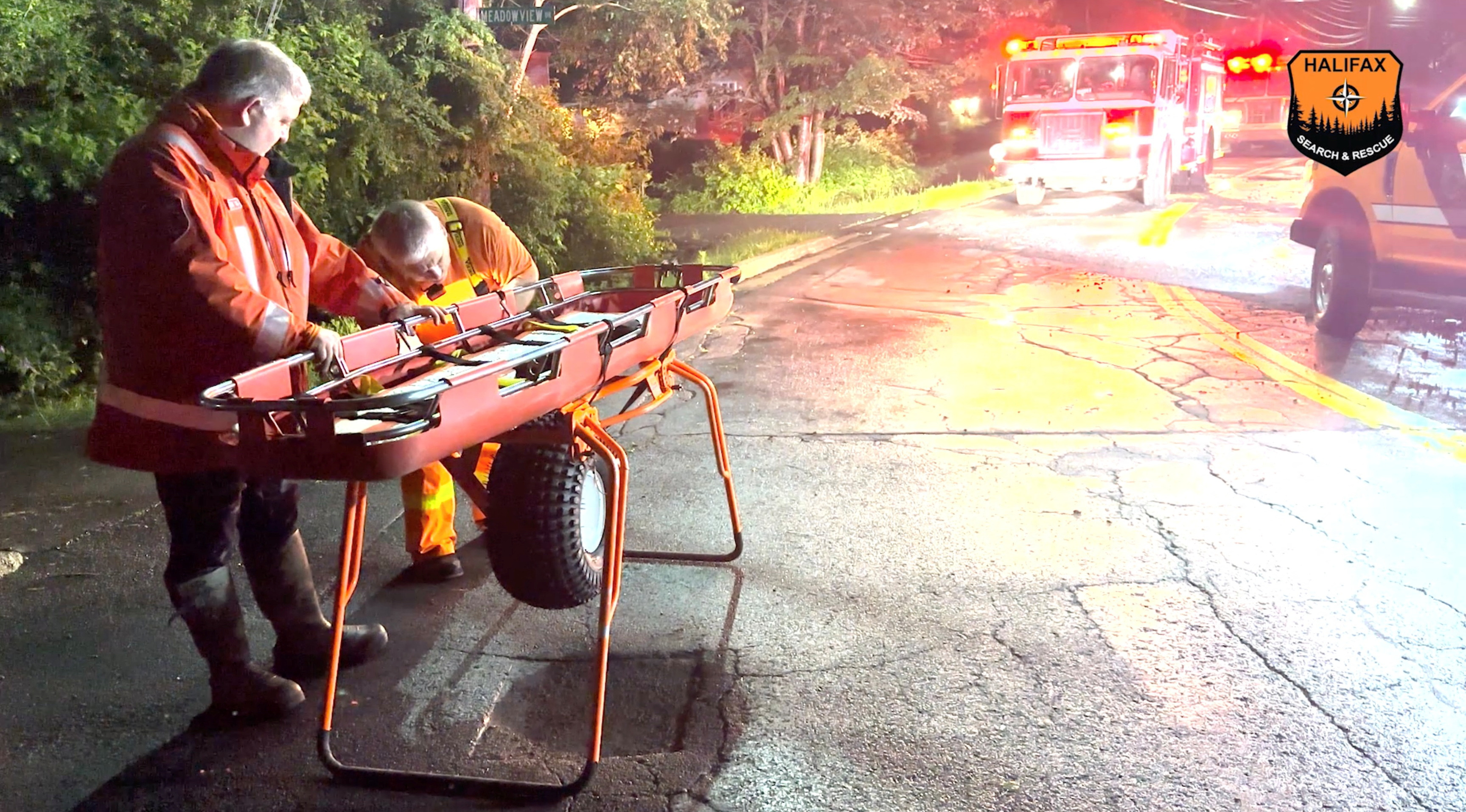 Rescue personnel operates, in this video screengrab, in Bedford, Nova Scotia, Canada, July 21, 2023. Halifax Search and Rescue/via REUTERS