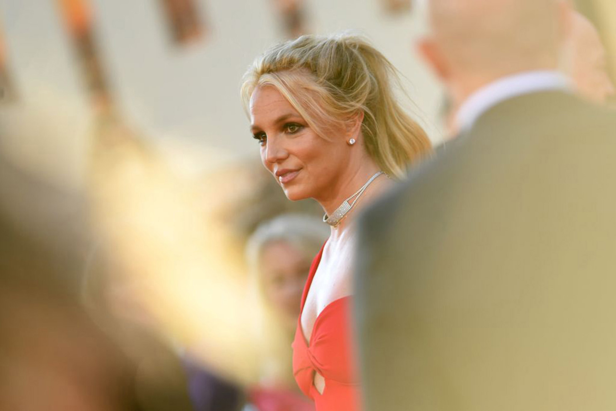 Britney Spears arrives for the premiere of "Once Upon a Time... in Hollywood" at the TCL Chinese Theatre in Los Angeles on July 22, 2019. (Valerie Macon/AFP/Getty Images/TNS)