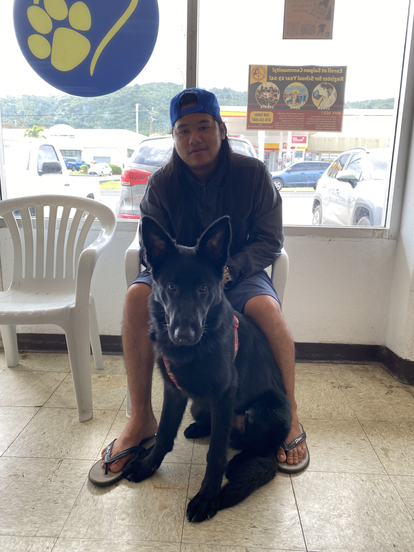 Sebastian Muna brought Loki to the former Saipan Cares for Animals clinic for a medical checkup.