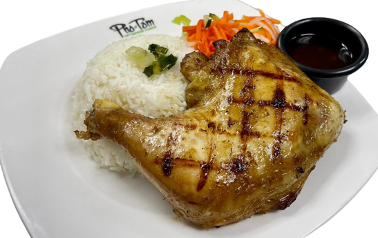 Grilled chicken leg quarter