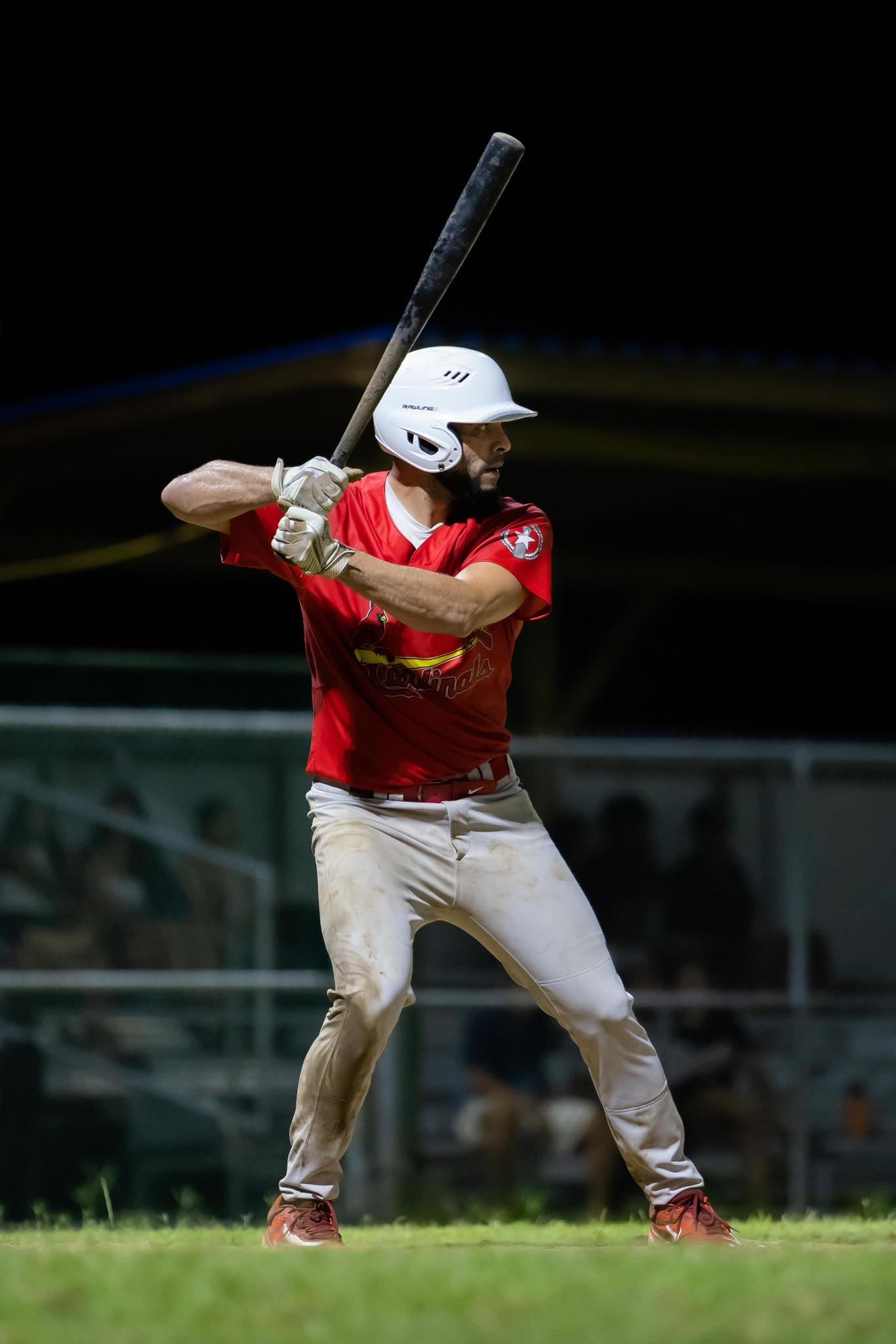 The Cardinals' Eli Aughenbaugh goes up to bat against the Falcons in the 2023 Tan Holdings Saipan Baseball League on Wednesday at the Francisco "Tan Ko" Palacios Baseball Field.