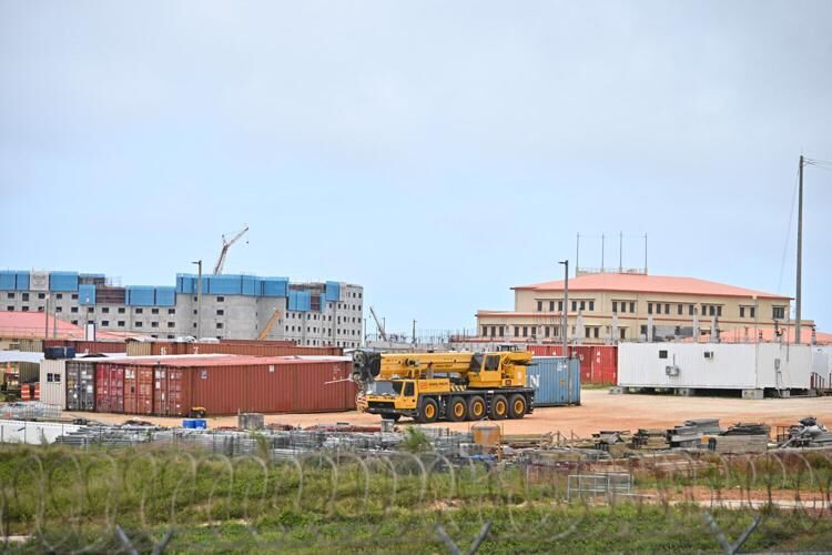 Construction is underway May 7, 2023, at Marine Corps Base Camp Blaz in Dededo. 