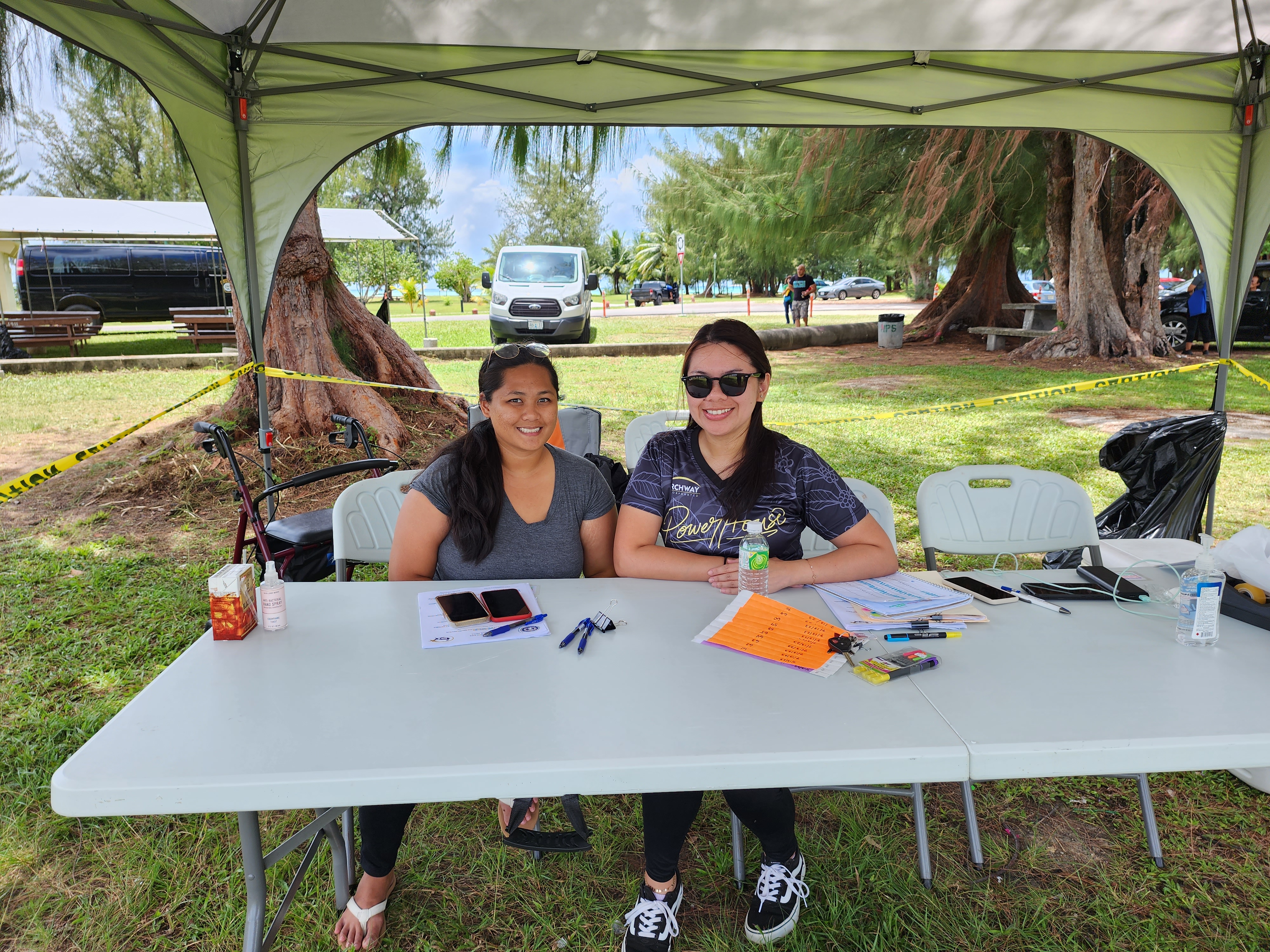 Daisy Babauta and Michelle Takai registered patients at American Memorial Park.