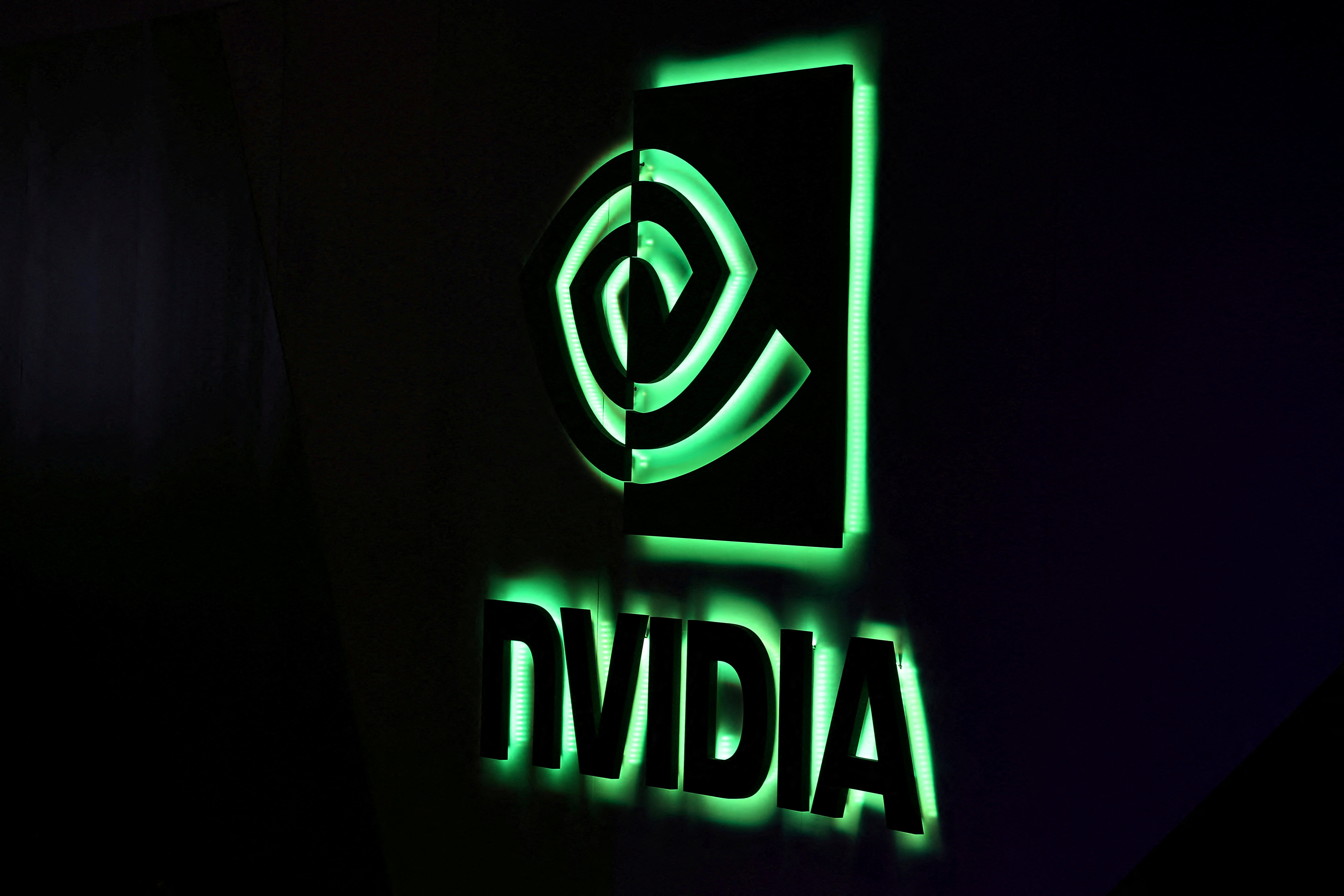 FILE PHOTO: A NVIDIA logo is shown at SIGGRAPH 2017 in Los Angeles, California, U.S. July 31, 2017. REUTERS/Mike Blake/File Photo