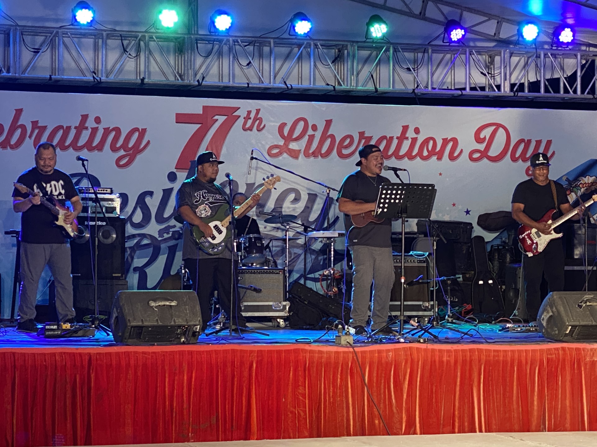 The Battle of the Bands winners, Sugarking, perform “Resiliency Rising,” which will be featured in the ads and promotion of Liberation Day 2024