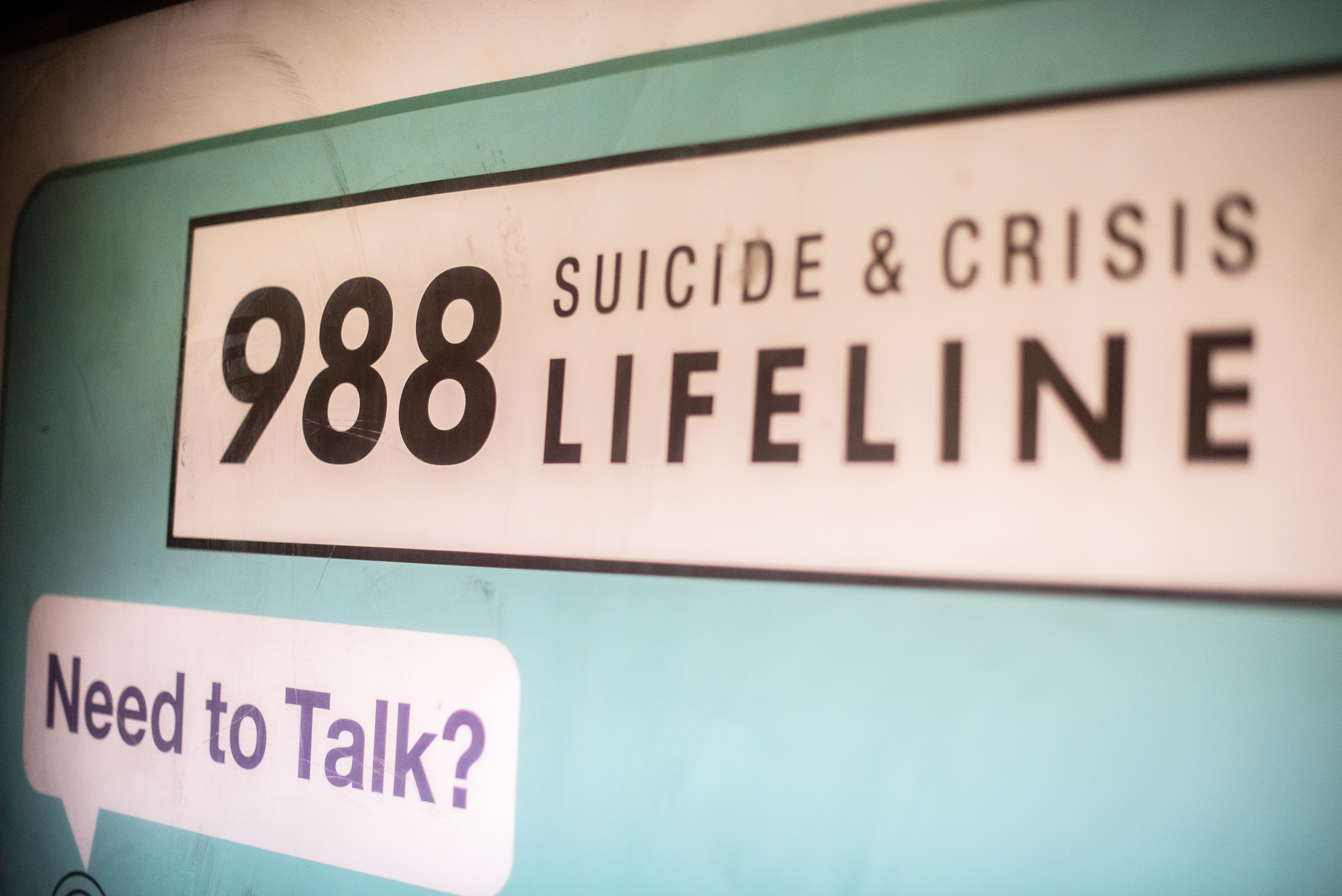 An advertisement for the Suicide and Crisis Lifelineâ€™s 988 hotline is seen at the Shaw-Howard University subway station in Washington, D.C. (Eric Harkleroad/KFF Health News/TNS)