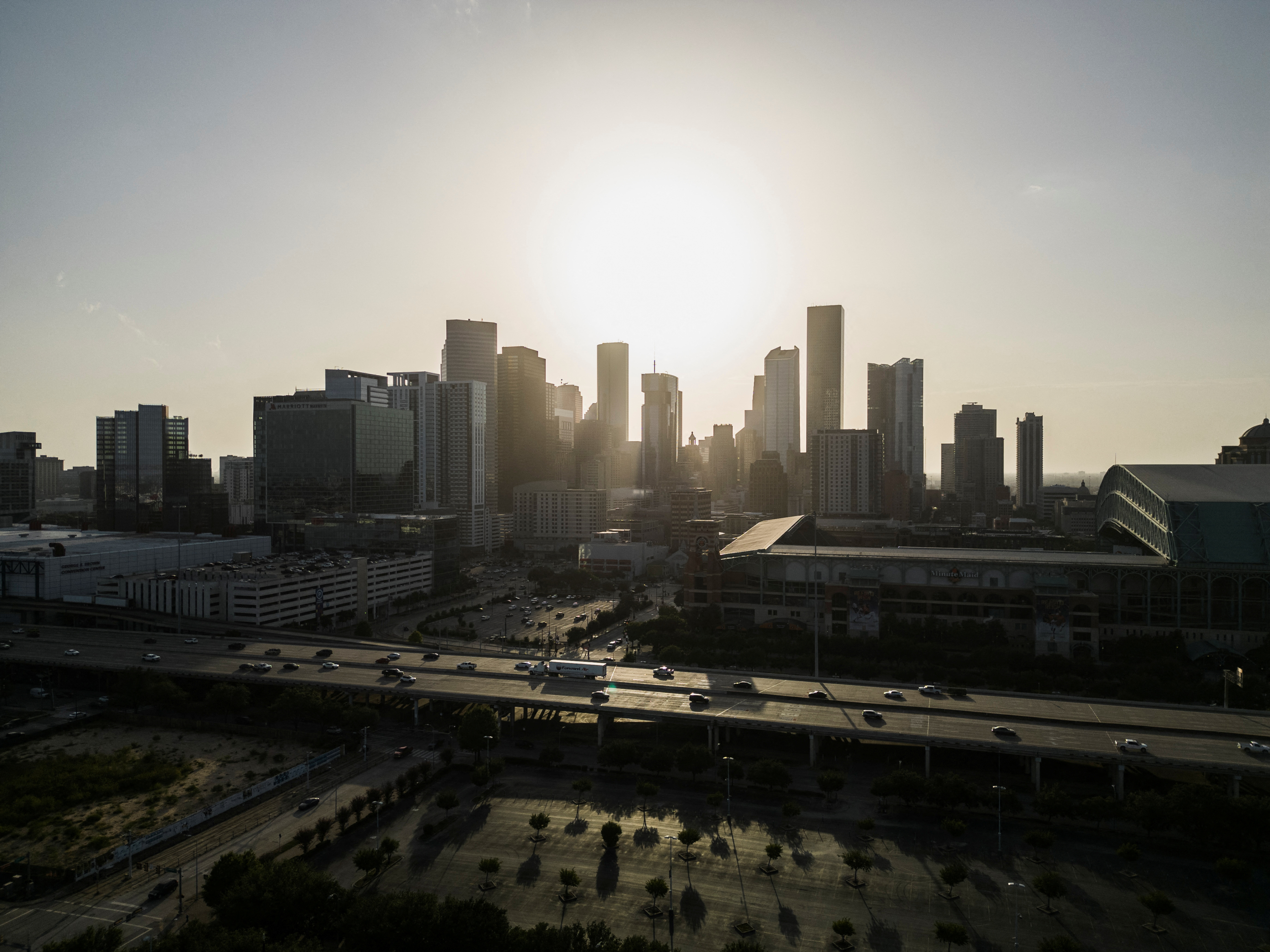 The skyline of downtown Houston is seen during excessive heat warnings for Southeast Texas, in Houston, Texas, U.S. July 16, 2023. REUTERS/Go Nakamura/File Photo