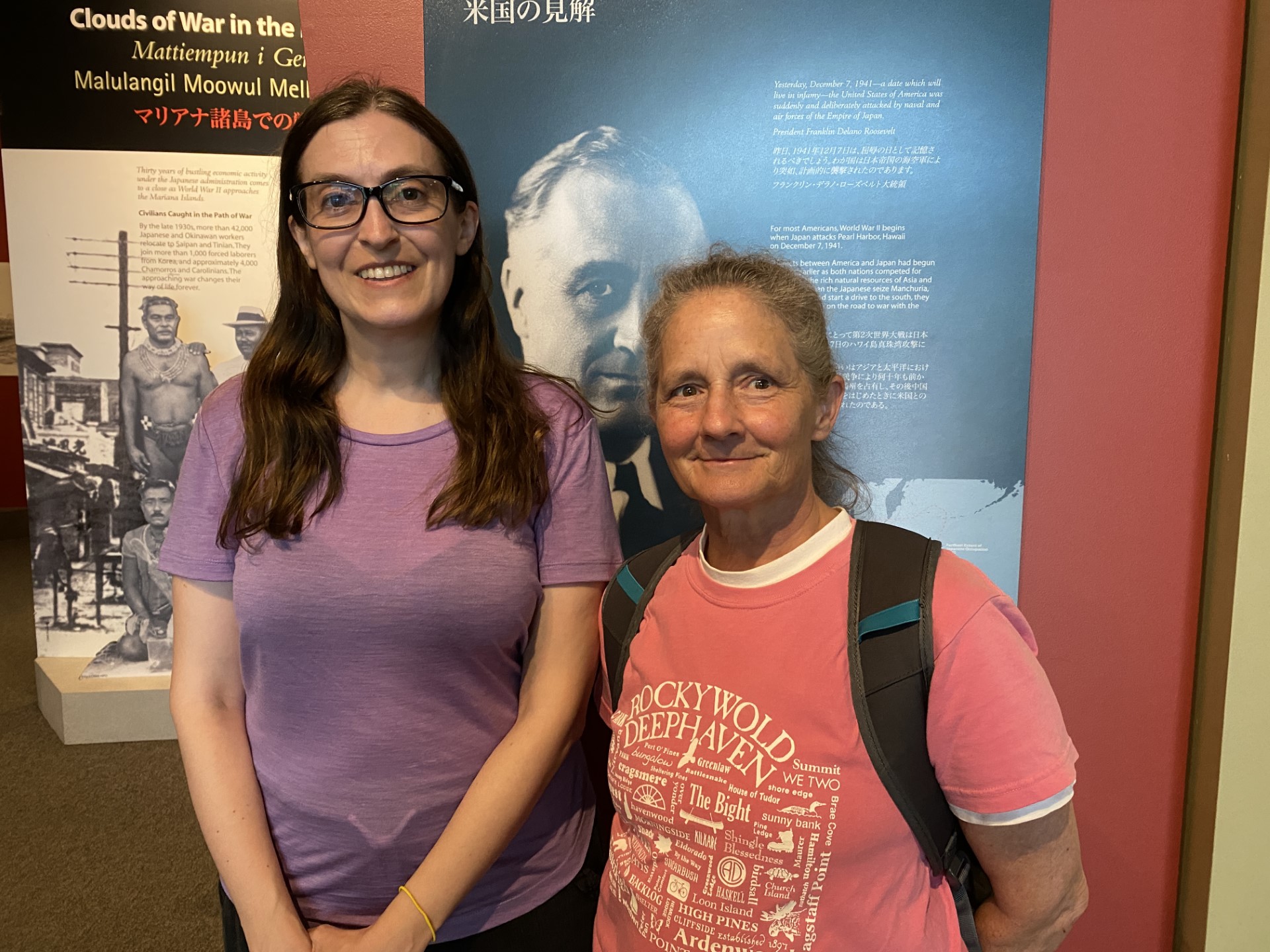 Aileen Level and Varley Paul are two off-island educators taking part in Saipan’s Land and Sea: Battle Scars & Sites of Resilience program.