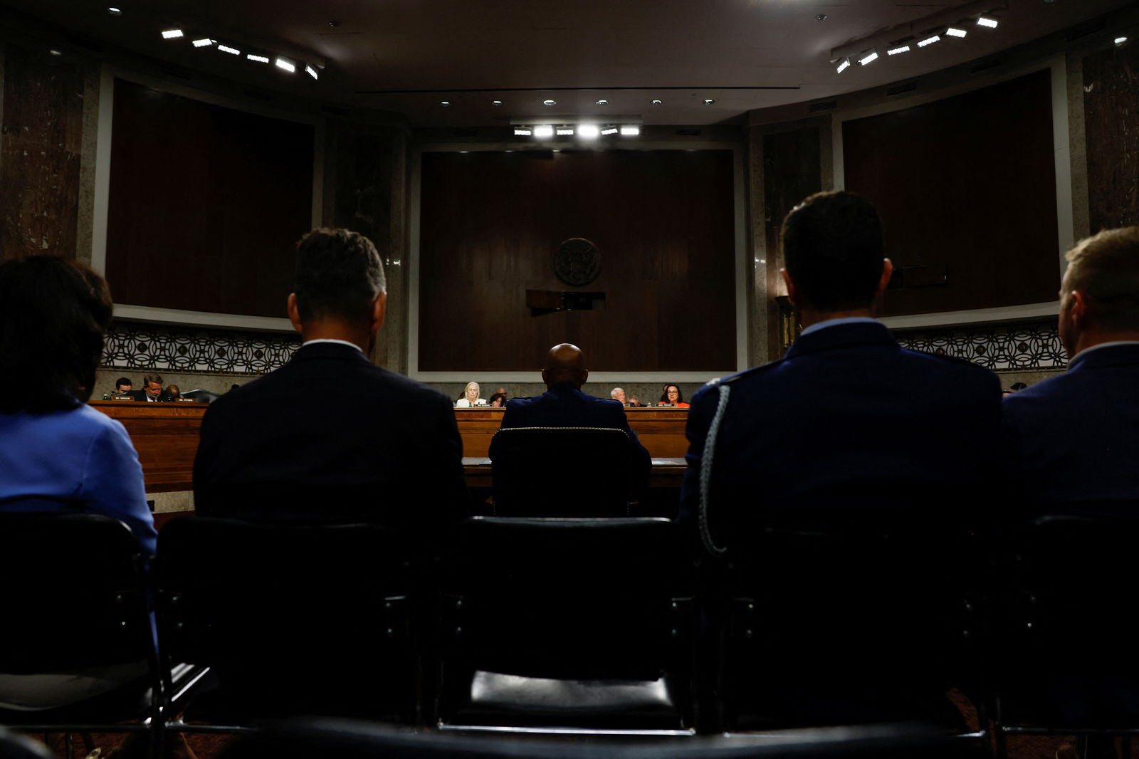 U.S. Air Force General Charles Brown Jr. testifies before a Senate Armed Services Committee hearing on his nomination to be chairman of the Joint Chiefs of Staff, on Capitol Hill in Washington, U.S., July 11, 2023. REUTERS/Kevin Wurm