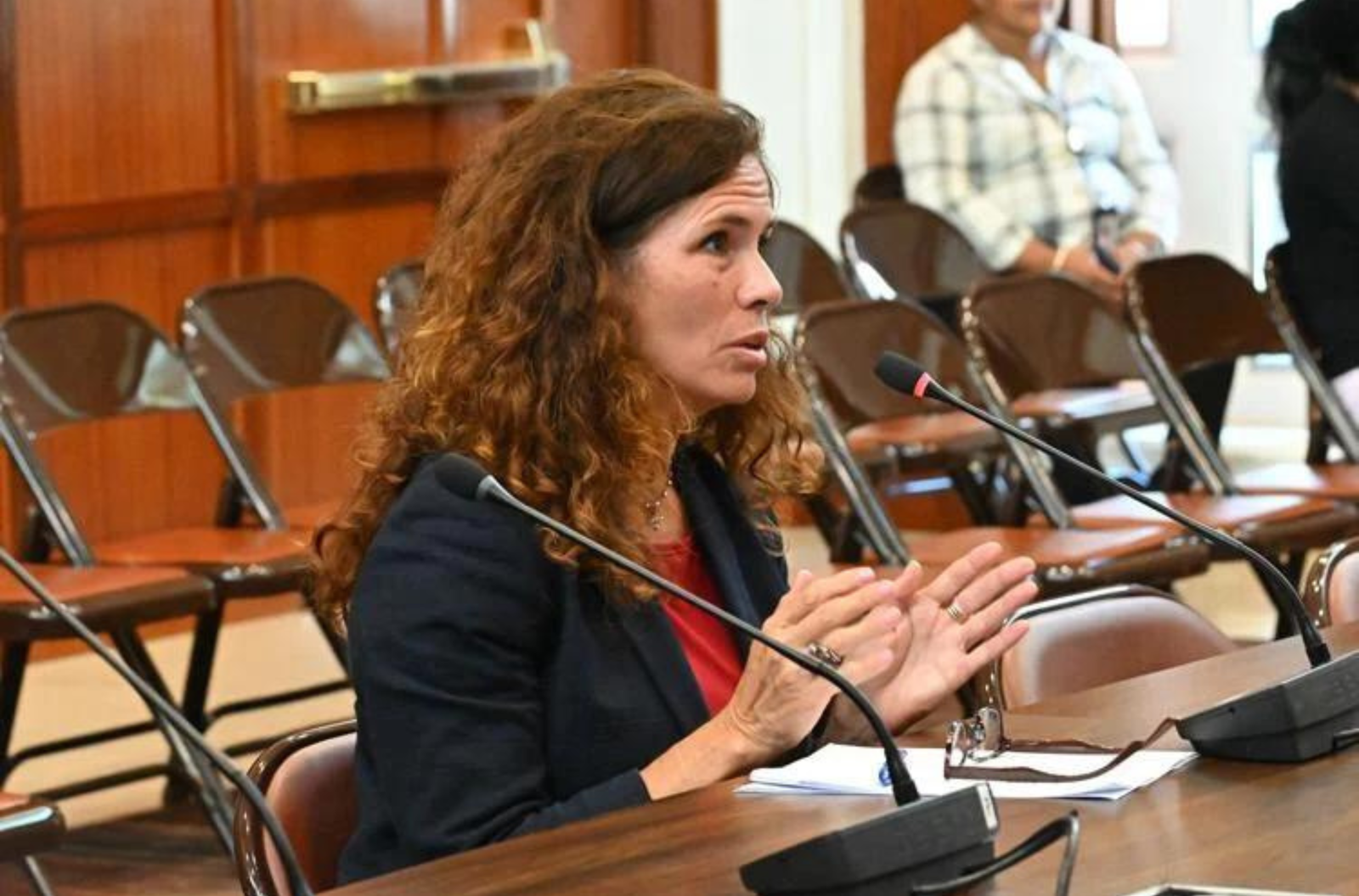 Office of the Attorney General acting Chief Prosecutor Heather Zona testifies in support of Bill 132-37 during a public hearing Monday at the Guam Congress Building in Hagåtña. David Castro/The Guam Daily Post