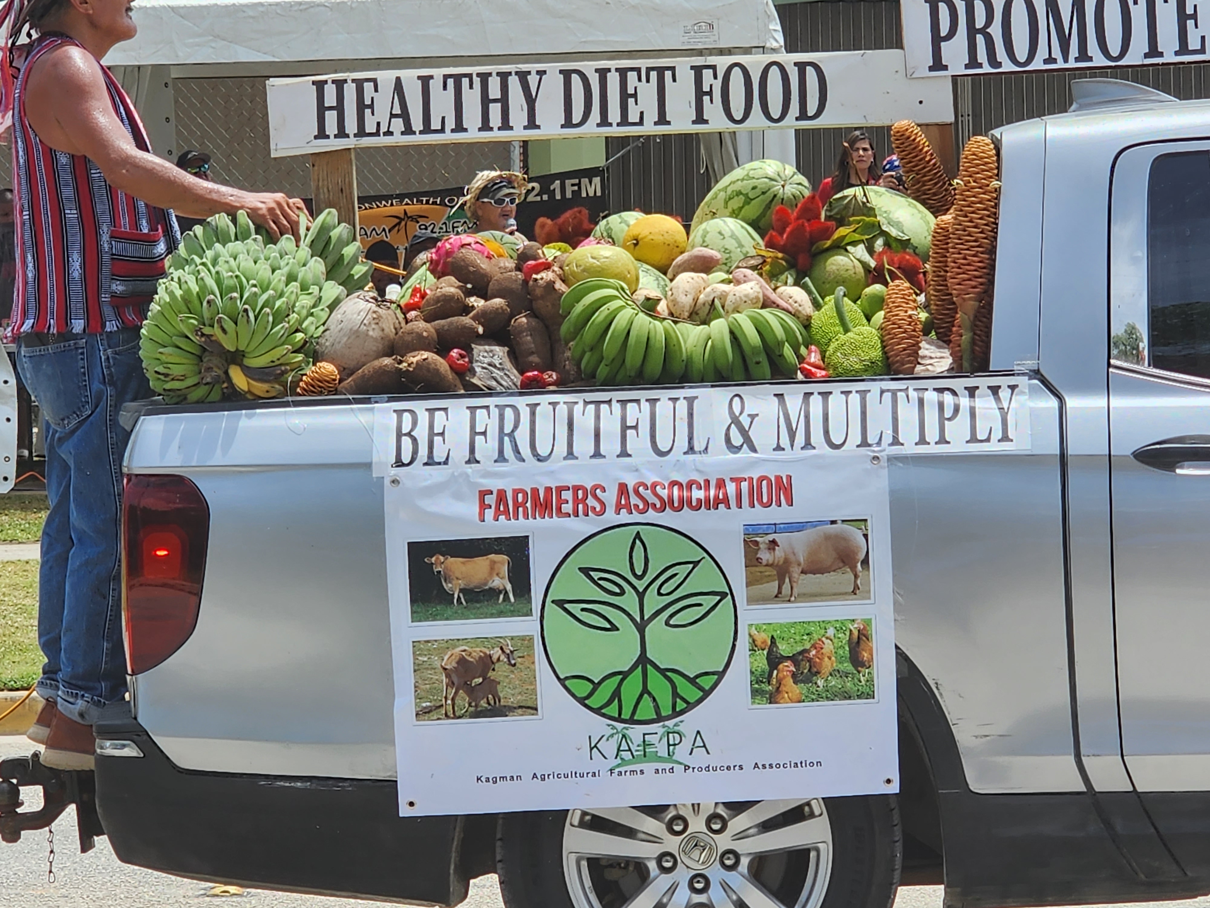 The Kagman Agricultural Farms and Producers Association’s  77th Liberation Day parade float.