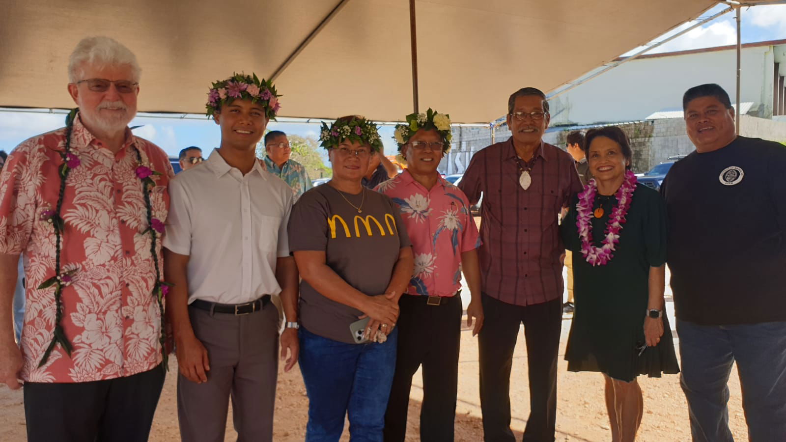 From left, Jeffrey A. Cook, first gentleman of Guam; Joe E. Ayuyu Jr., vice president and owner/operator of McDonald’s of Guam and Saipan; Marcia E. Ayuyu, vice president and owner/operator of McDonald’s of Guam and Saipan; Joe C. Ayuyu Sr., president and owner/operator of McDonald’s of Guam and Saipan; Joe S. San Agustin, Guam senator; and Allan R. G Ungacta, mayor of Mangilao.