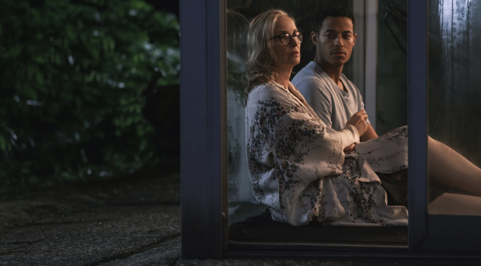 Julie Delpy, left, and Daryl McCormack in a scene from “The Lesson.”