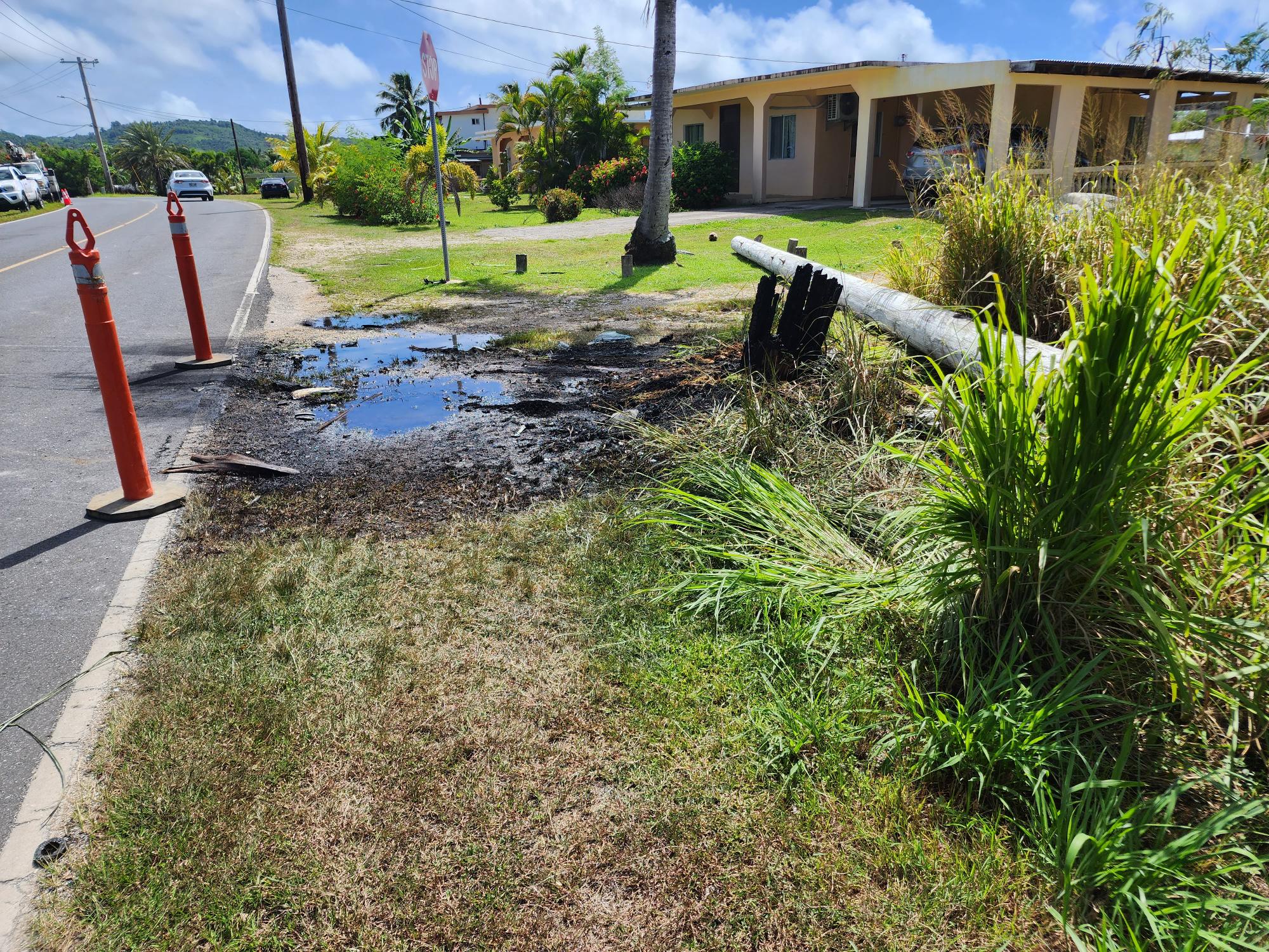 The accident that knocked down a power pole in Dandan disconnected residents in the area from the Commonwealth Utilities Corp.’s primary line.