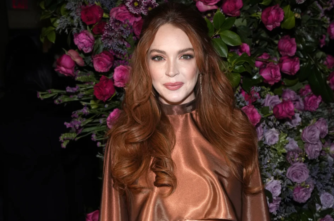 Lindsay Lohan appears the Christian Siriano Fall/Winter 2023 fashion show in New York, Feb. 9, 2023.