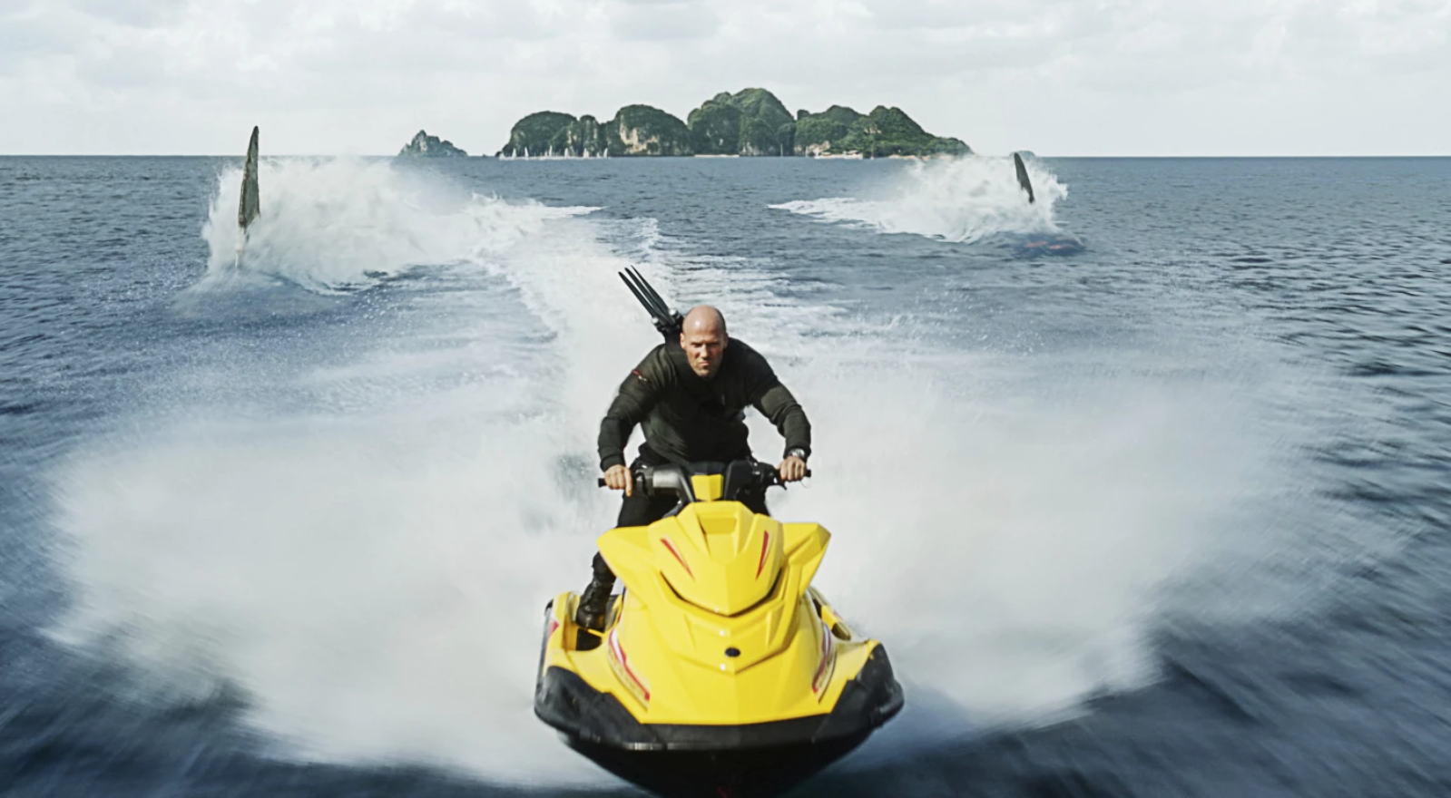 This image released by Warner Bros. Pictures shows Jason Statham in a scene from “Meg 2: The Trench.”