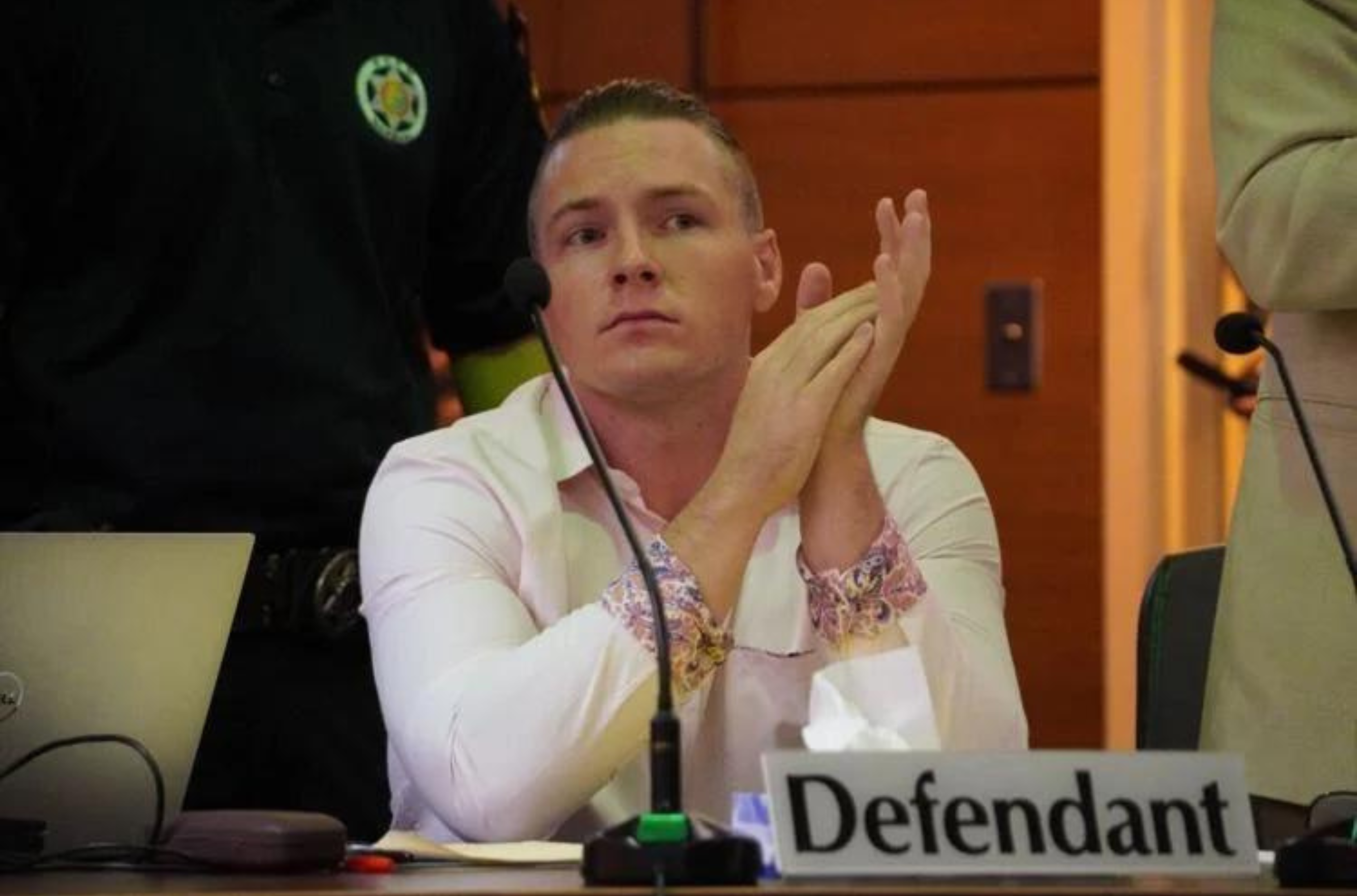 Nicholas Moore appears during trial Jan. 10, 2023, in the Superior Court of Guam in Hagåtña. 