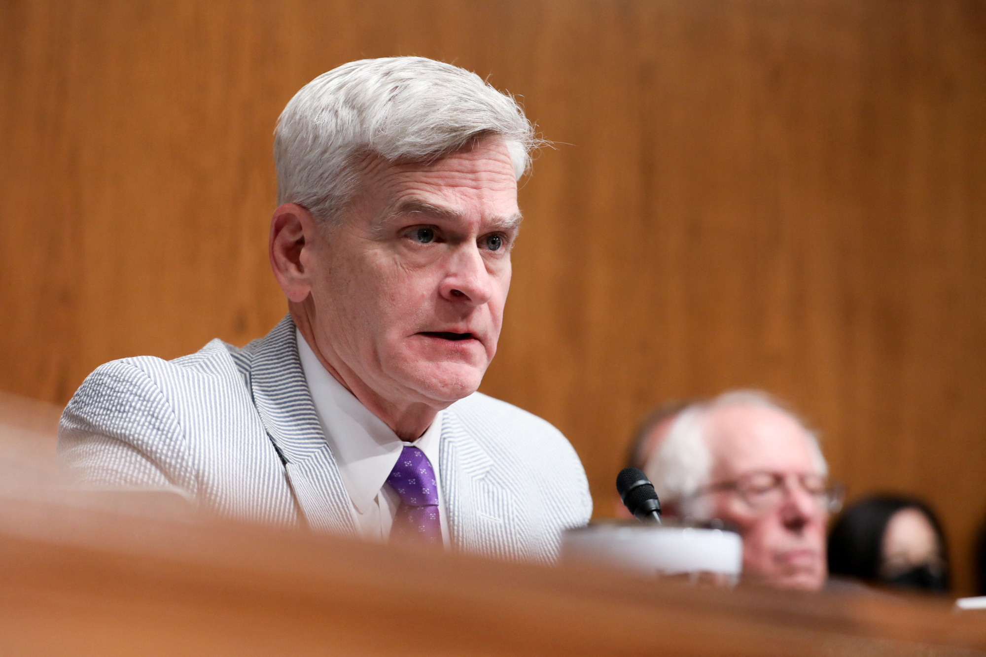 Ranking member Sen. Bill Cassidy speaks during a Senate Health, Education, Labor and Pensions Committee hearing entitled "Why Are So Many American Youth in a Mental Health Crisis? Exploring Causes and Solutions," on Capitol Hill in Washington, U.S., June 8, 2023. REUTERS/Amanda Andrade-Rhoades