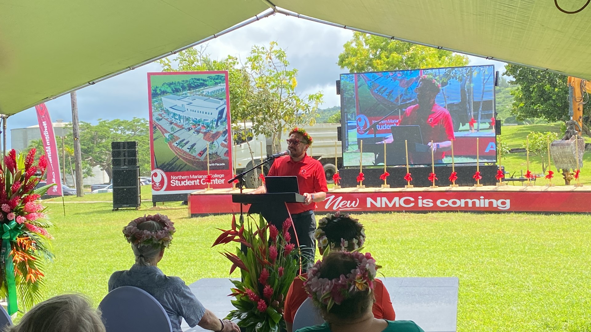 Northern Marianas College President Galvin Deleon Guerrero, EdD, delivers his remarks.