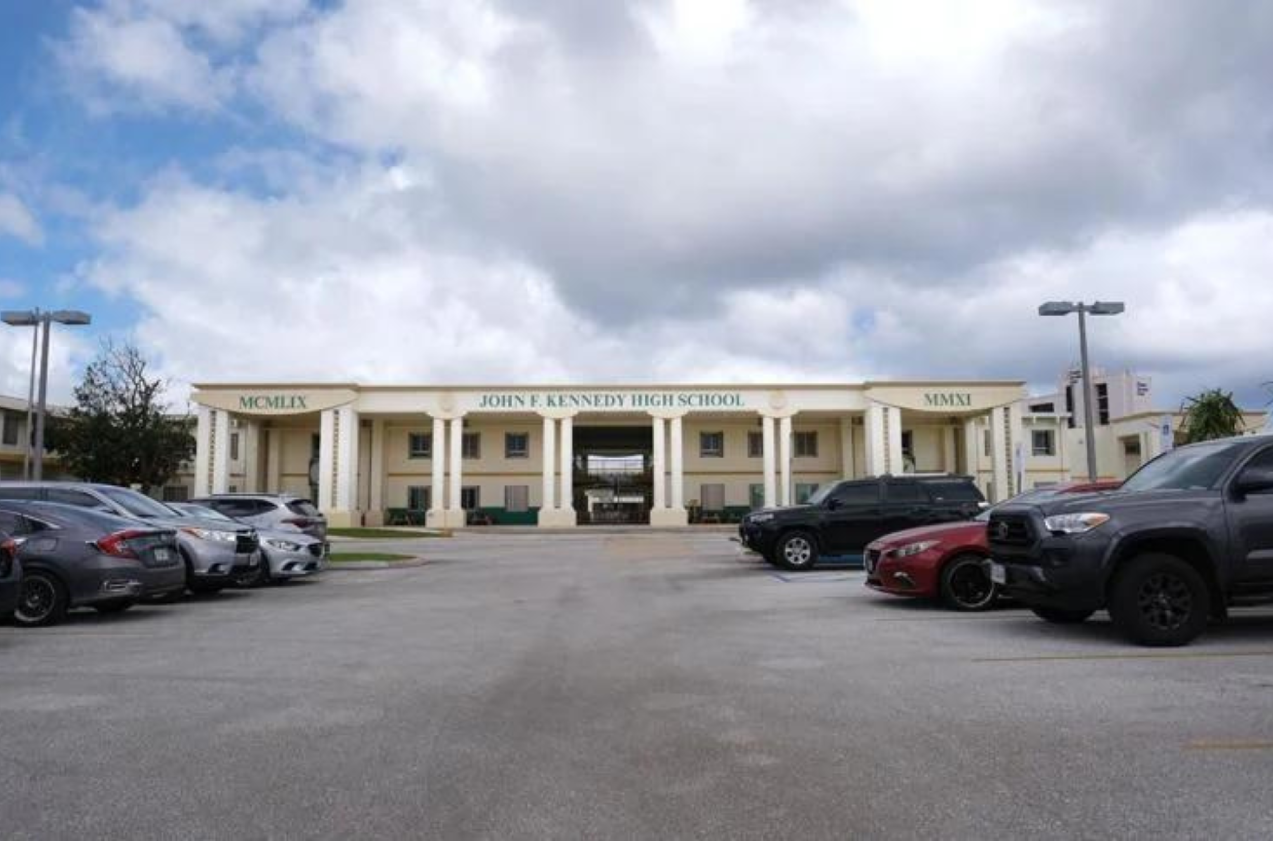 The exterior of John F. Kennedy High School in Tamuning is shown Thursday, June 8, 2023.