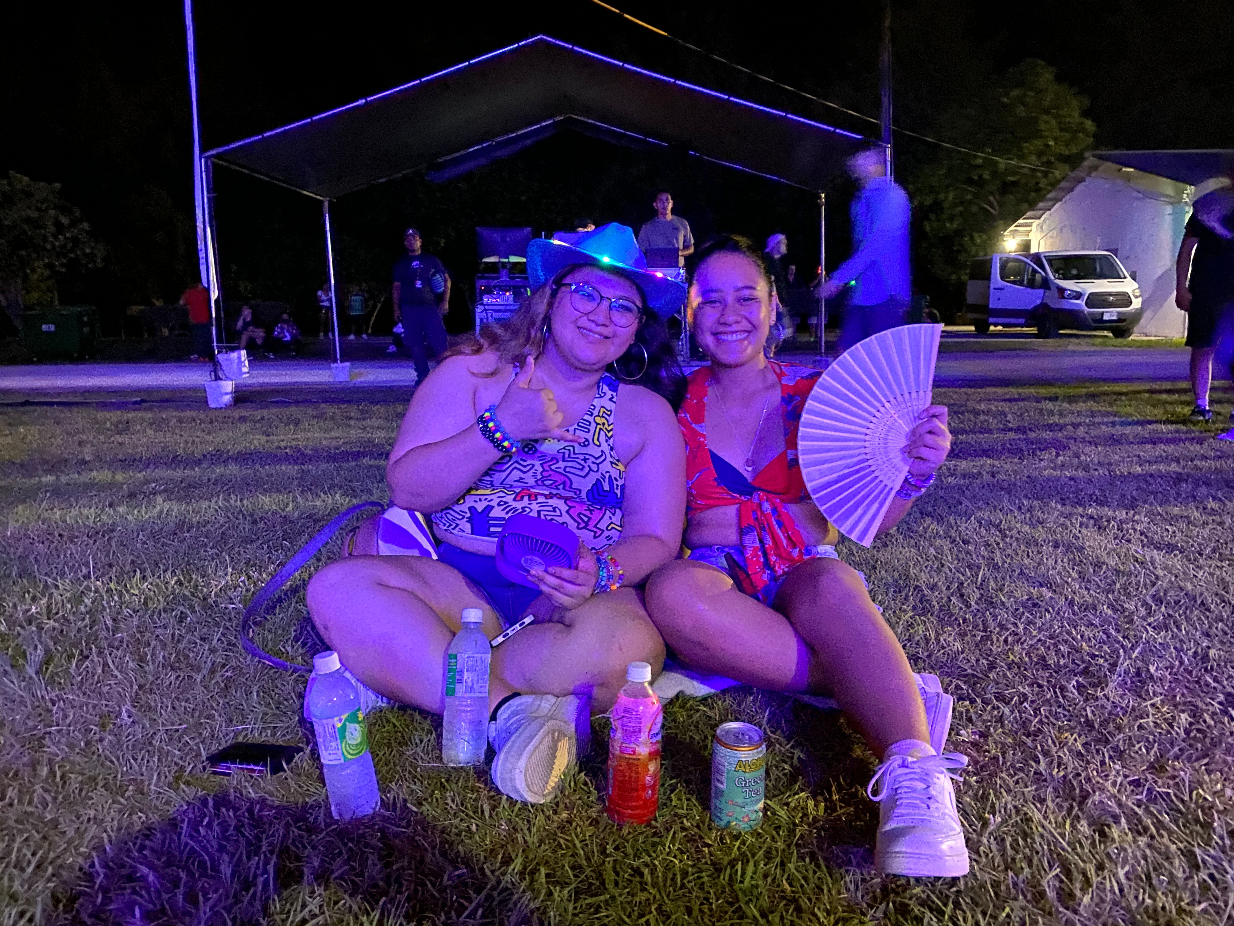 Jennifer Muna and Macey Fujihira wanted bracelets at EIF Saipan. 