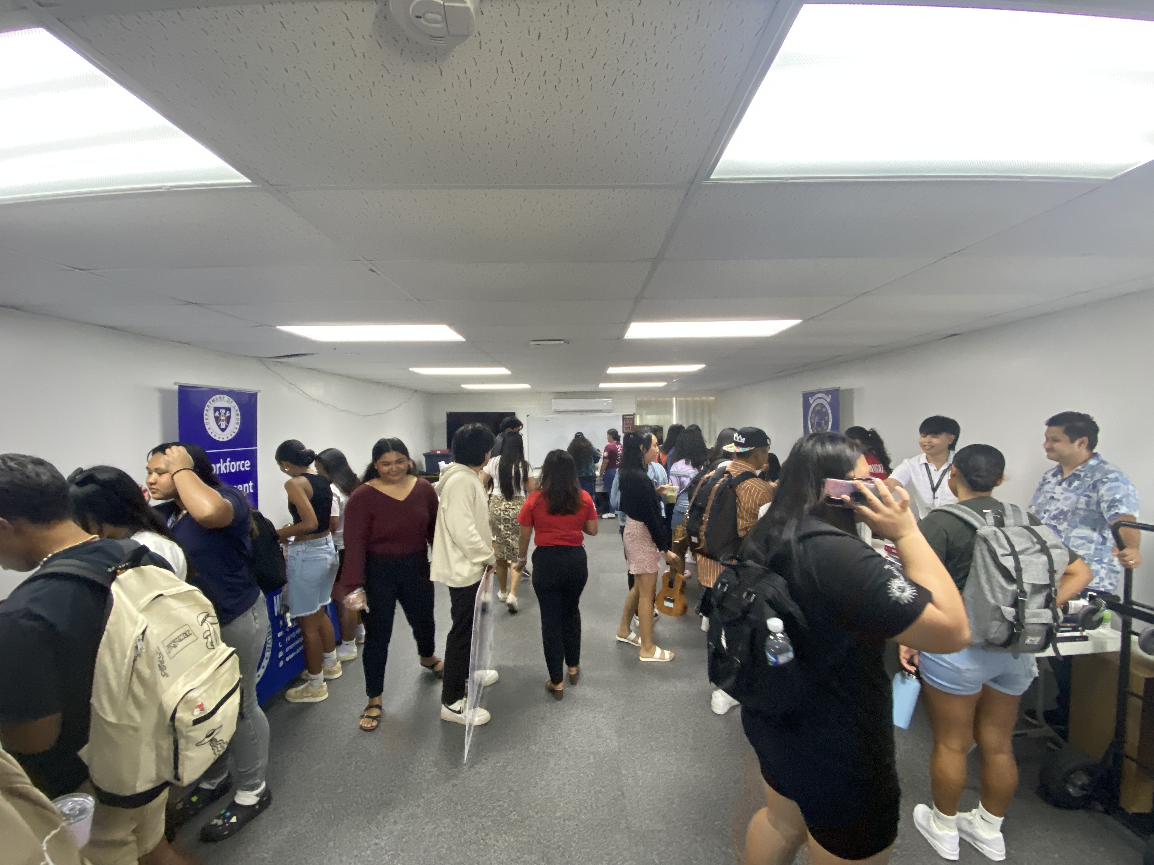 Dozens of students attend the Northern Marianas College community resource fair on Aug. 23, 2023.
