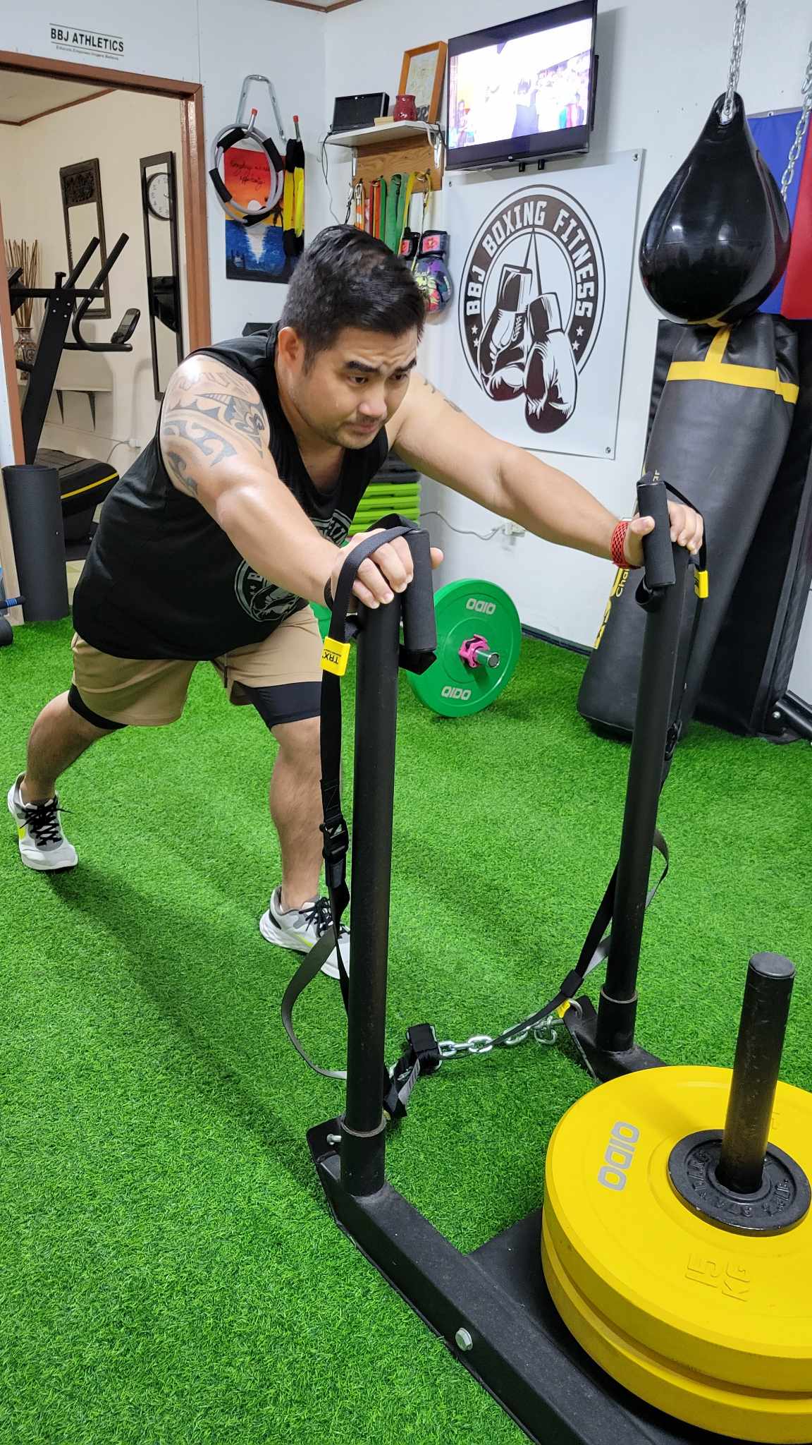 Carldrine Santos undergoes a workout session at BBJ Athletics.