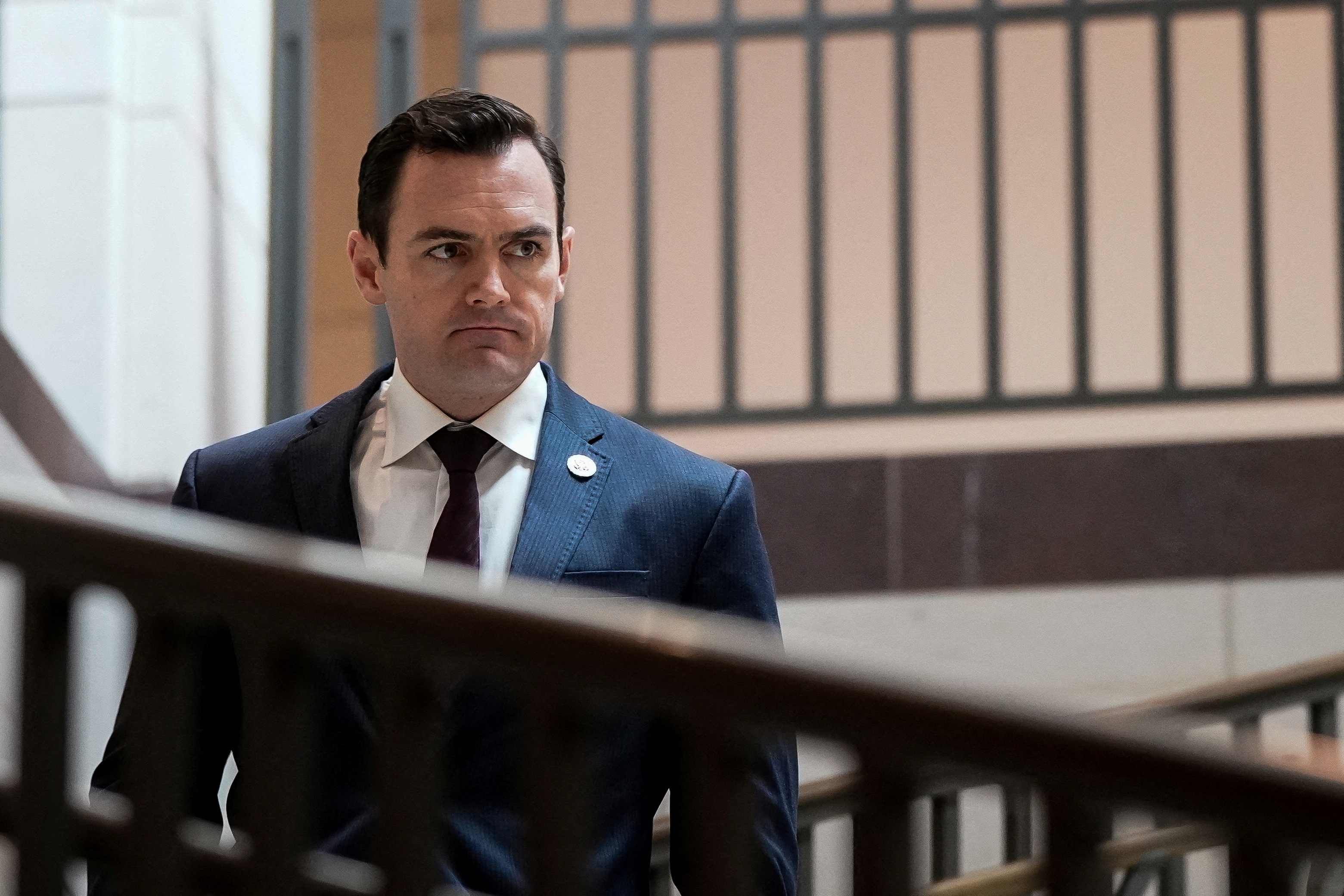 U.S. Representative Mike Gallagher (R-WI) walks to a House Permanent Select Committee on Intelligence meeting on Capitol Hill in Washington, U.S., February 7, 2023. REUTERS/Elizabeth Frantz/File Photo