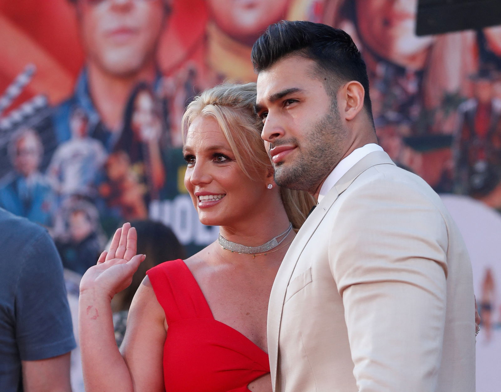 Britney Spears and Sam Asghari pose at the premiere of "Once Upon a Time In Hollywood" in Los Angeles, California, U.S., July 22, 2019. REUTERS/Mario Anzuoni/File Photo