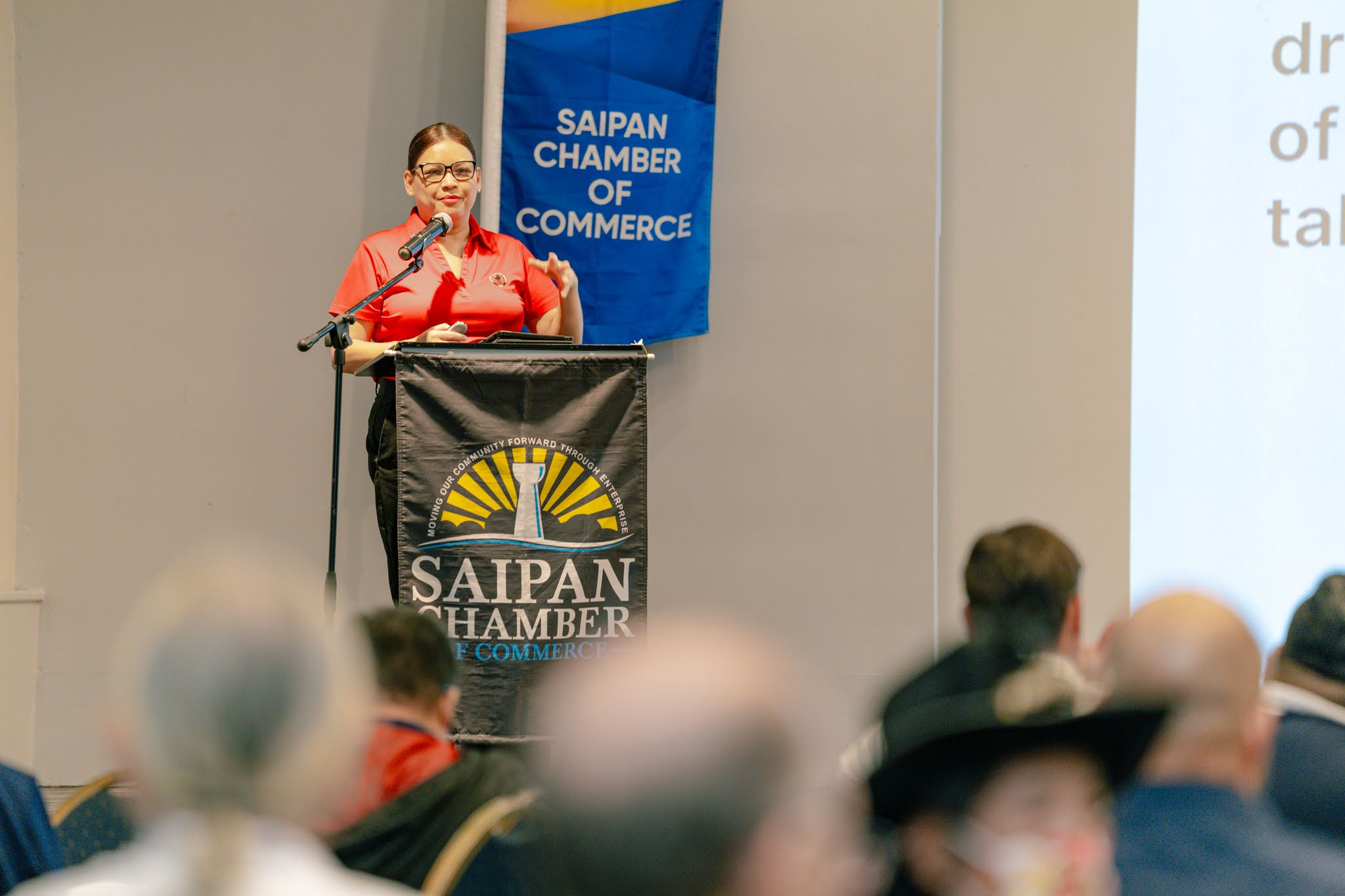 Northern Marianas College Career Manager Neda Deleon Guerrero presented to the Saipan Chamber Commerce  on Wednesday last week and discussed NMC’s newest online recruiting platform, Handshake.