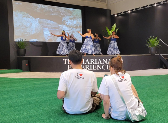 Visitors enjoy indigenous Chamorro dance on July 20, 2023, at The Marianas Experience, a free interactive cultural experience open to the public on Tuesdays, Thursdays, and Saturdays at T Galleria in Garapan, Saipan.