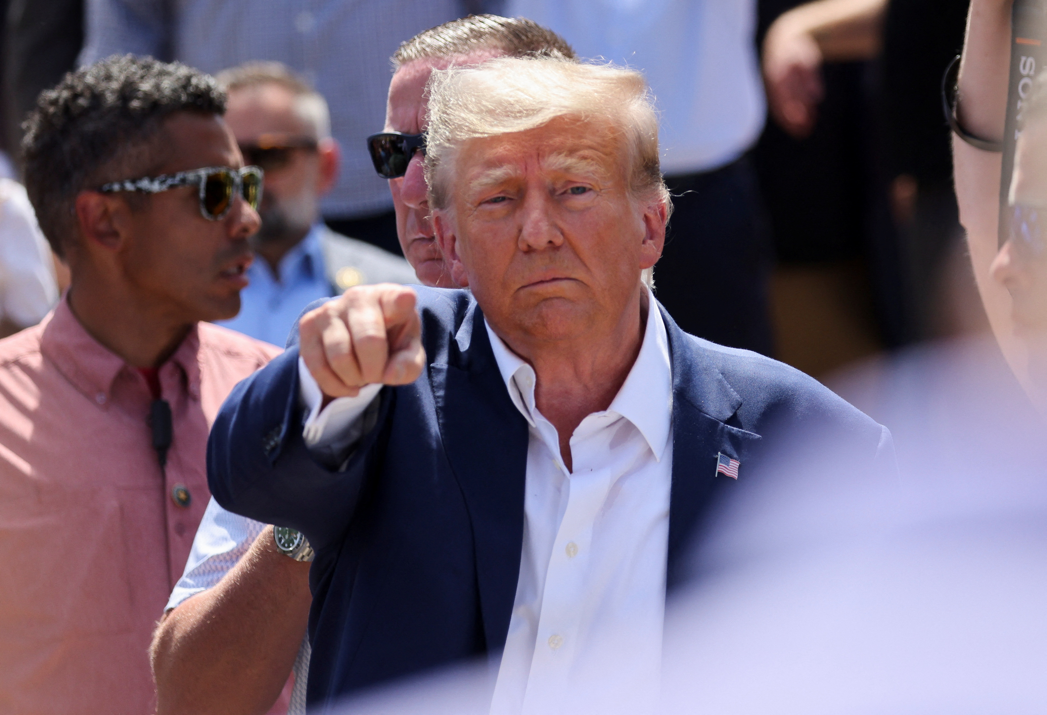 Republican presidential candidate and former U.S. President Donald Trump campaigns at the Iowa State Fair in Des Moines, Iowa, U.S. August 12, 2023. REUTERS/Scott Morgan/File Photo