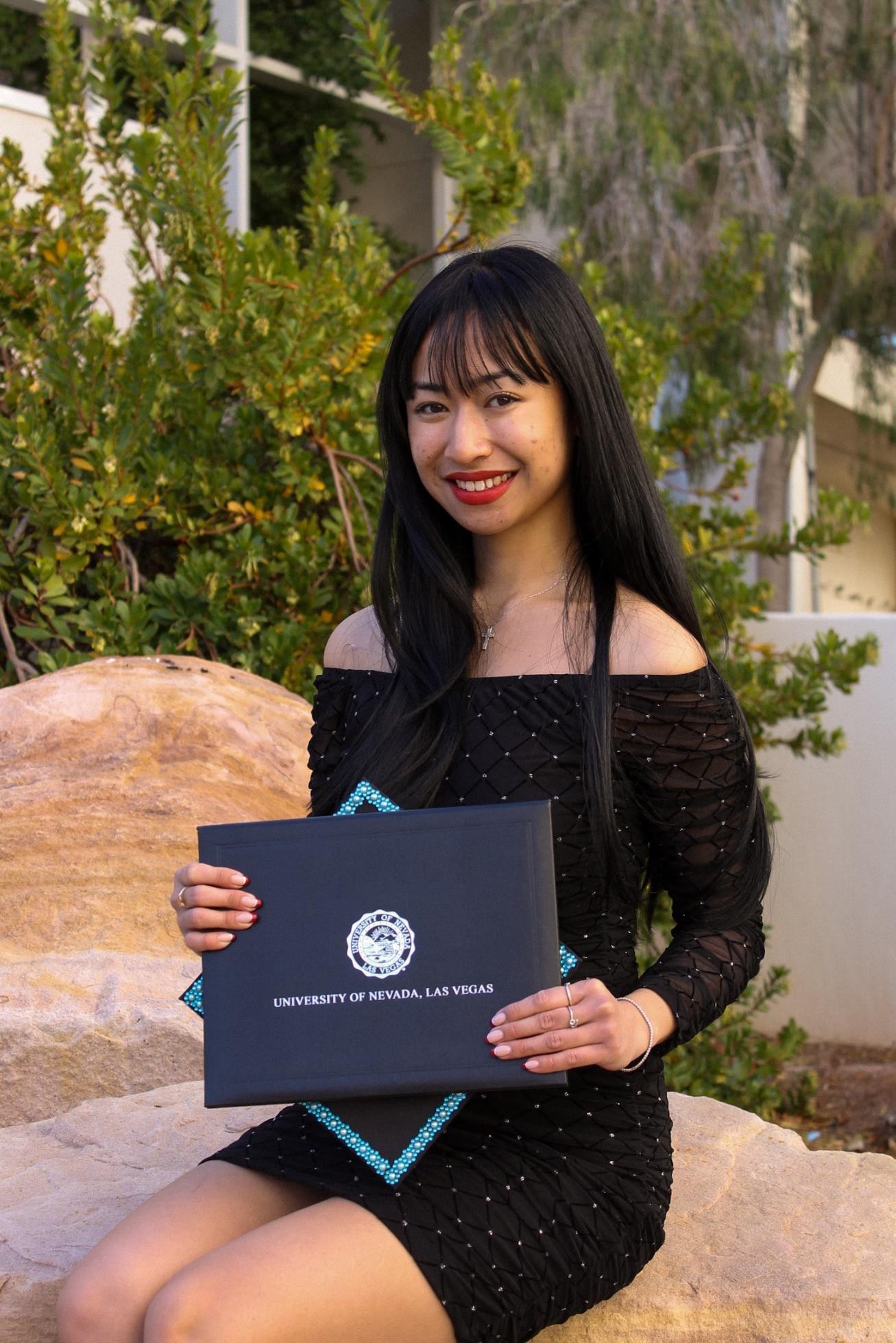 Reynafe Aniga, University of Nevada, Las Vegas Master's in Special Education, graduation photo, Dec. 2022.