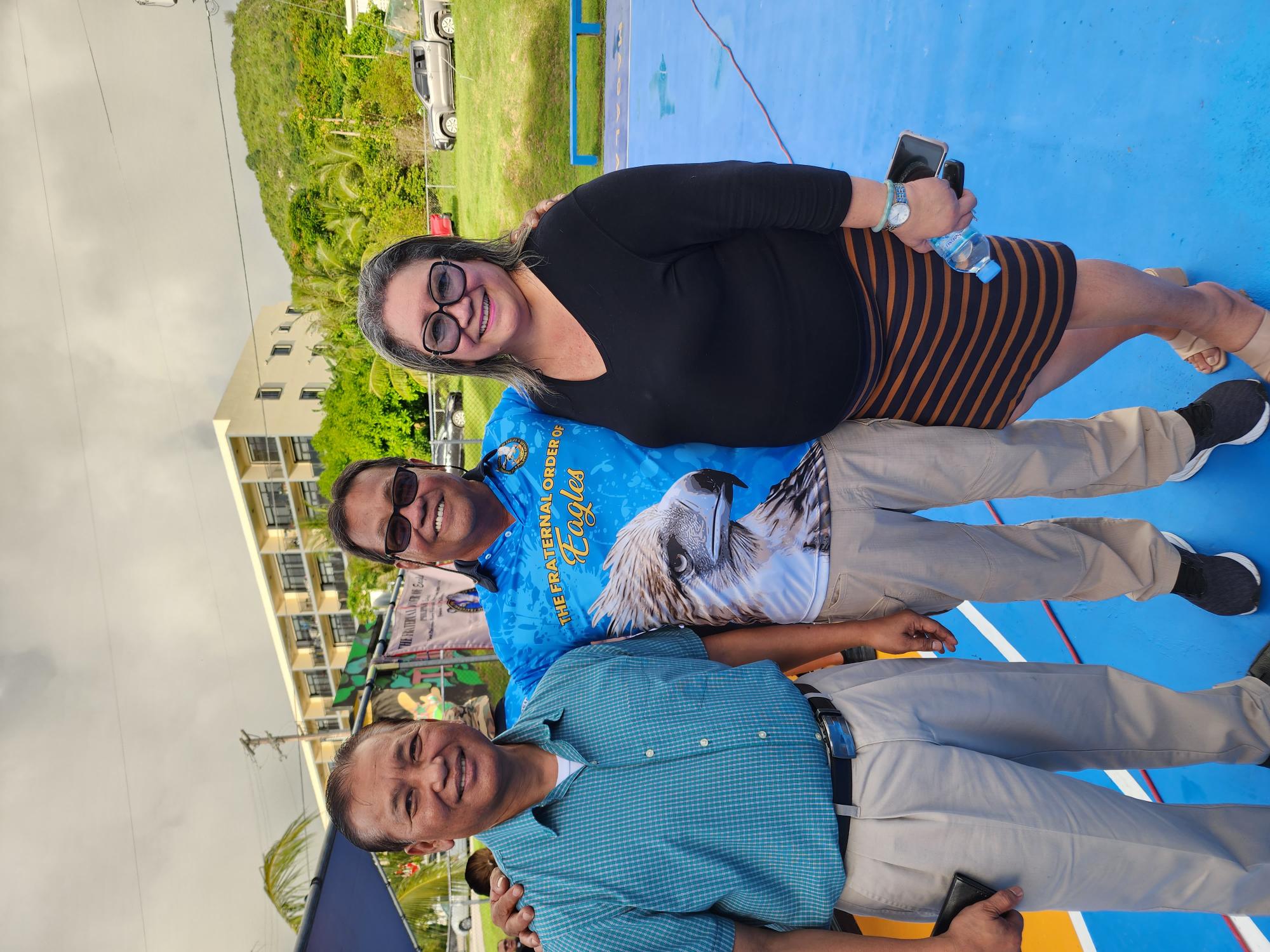 From left, Sen. Frank Cruz, Saipan Mayor Ramon “RB” Camacho and Senate President Edith Deleon Guerrero.