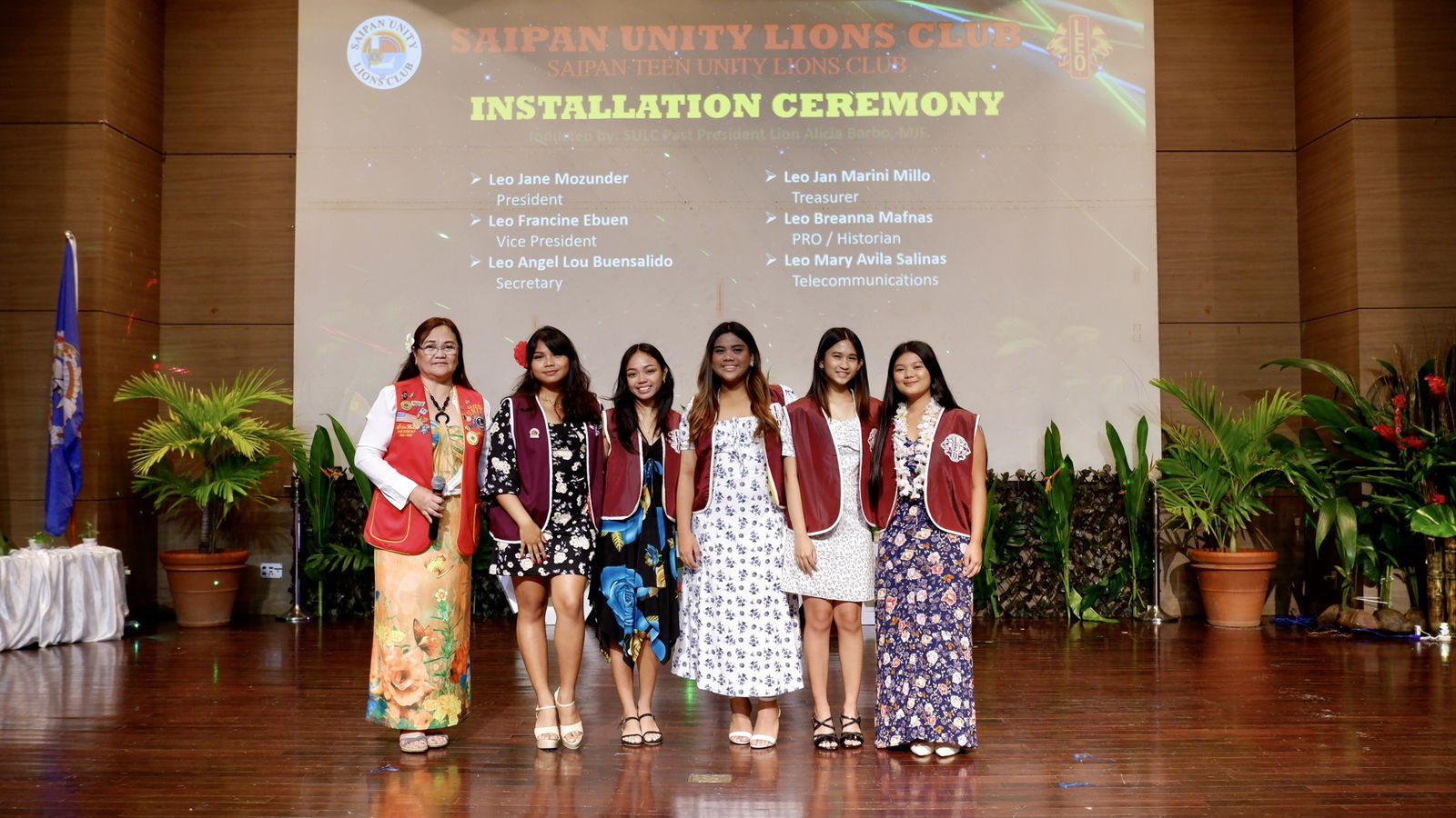 The officers of the Saipan Teen Unity Lions Club.