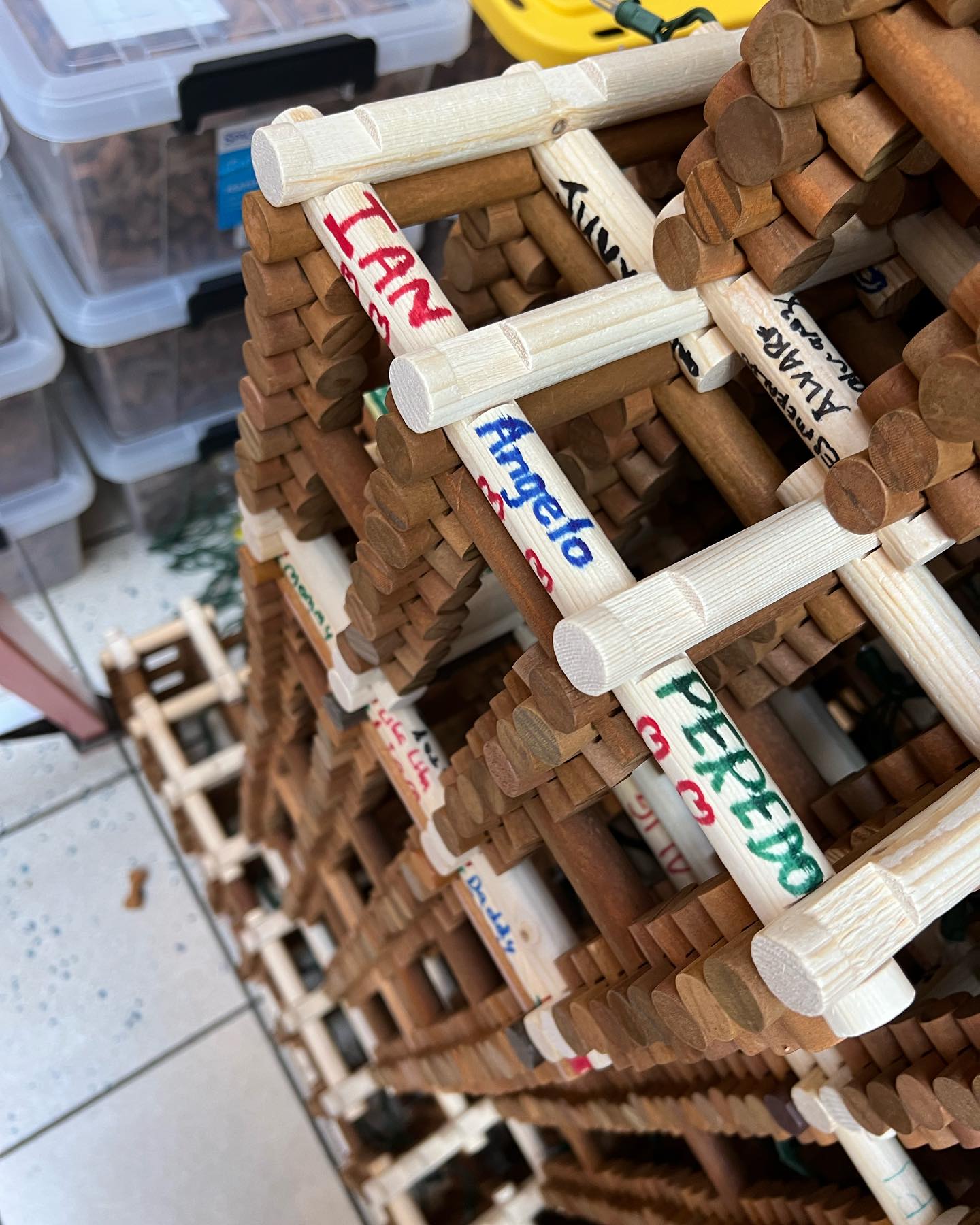 Tower log with names of the sponsors taken last August 26, 2023 at Agana Shopping Center. 