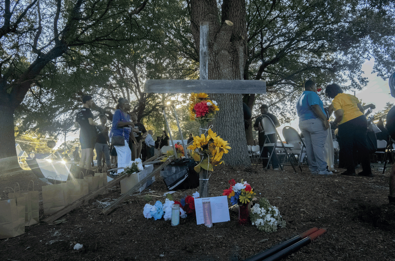Mourners attend a prayer vigil a day after a white man armed with a high-powered rifle and a handgun killed three Black people at a Dollar General store before shooting himself, in what local law enforcement described as a racially motivated crime in Jacksonville, Florida, U.S. August 27, 2023. REUTERS/Malcom Jackson