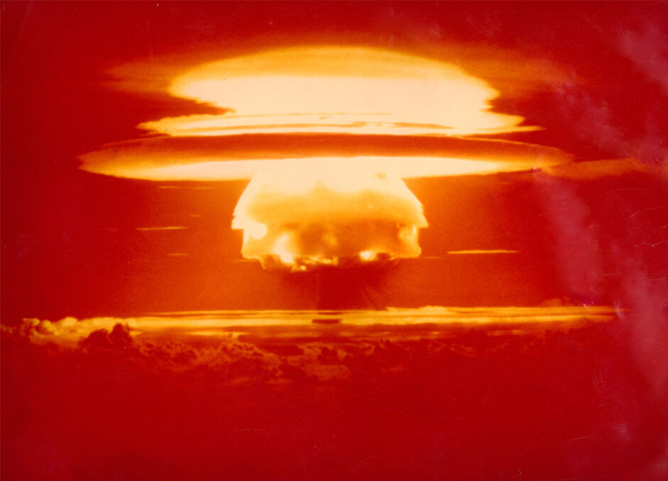 The 1954 Bravo hydrogen bomb test at Bikini Atoll, the largest nuclear weapon ever exploded by the United States, left a legacy of fallout and radiation contamination that continues to this day.