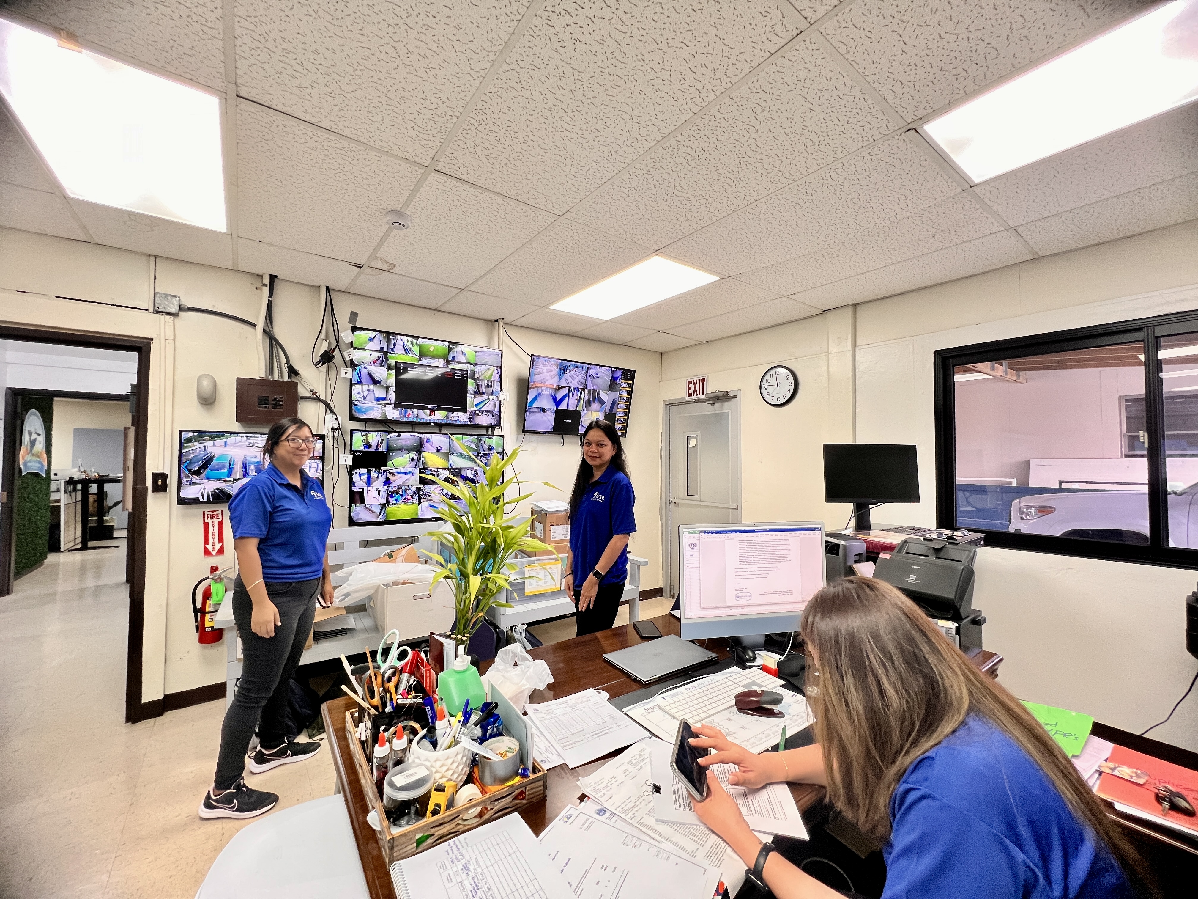 WSR Elementary School special education teacher Dora Jo Ada, Vice Principal Dr. Jocelyn Manibusan Tudela and Principal Dr. Lynn Mendiola monitor classes through state-of-the-art technology that includes high-end security surveillance and cameras.